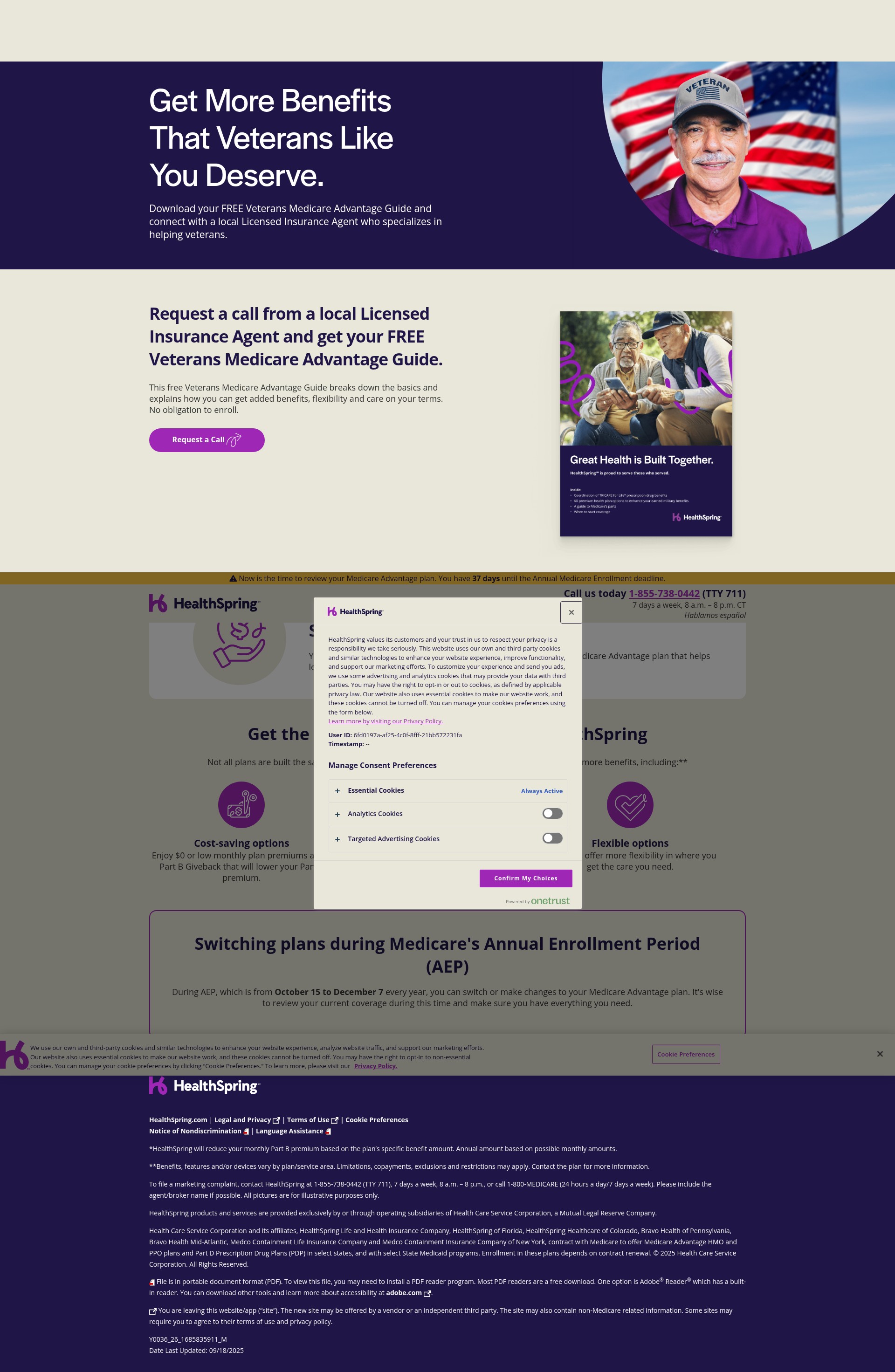 Screenshot of courage.healthspringmedicare.com