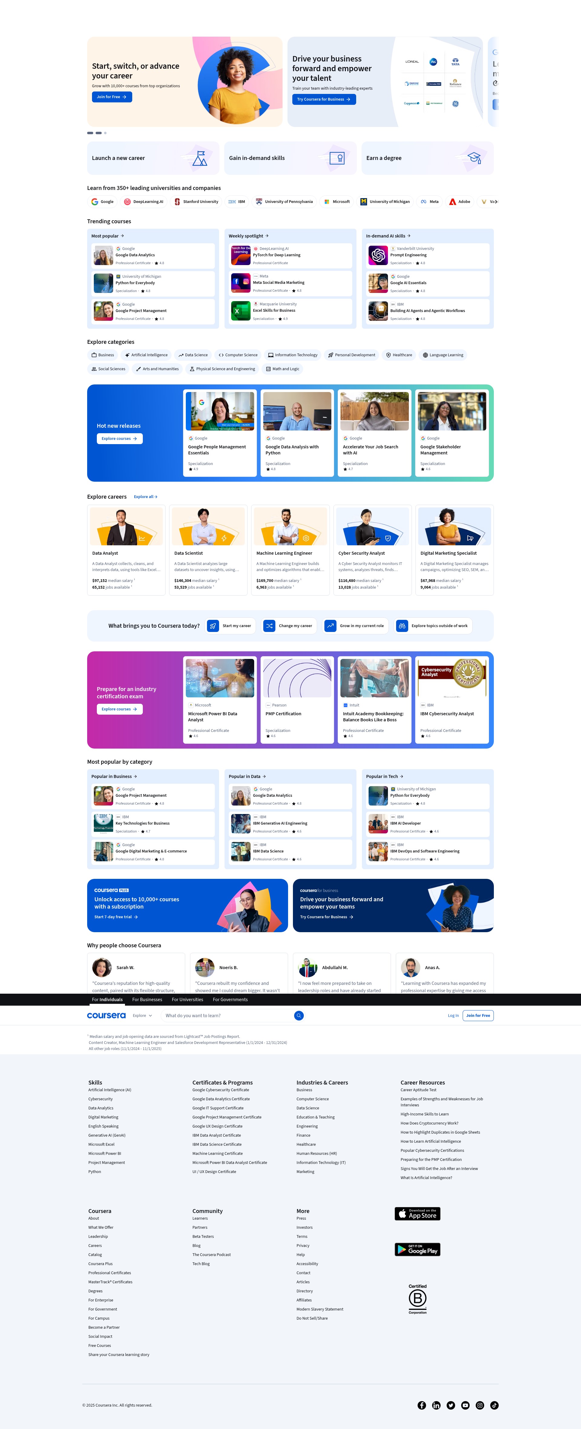 Screenshot of coursera.org