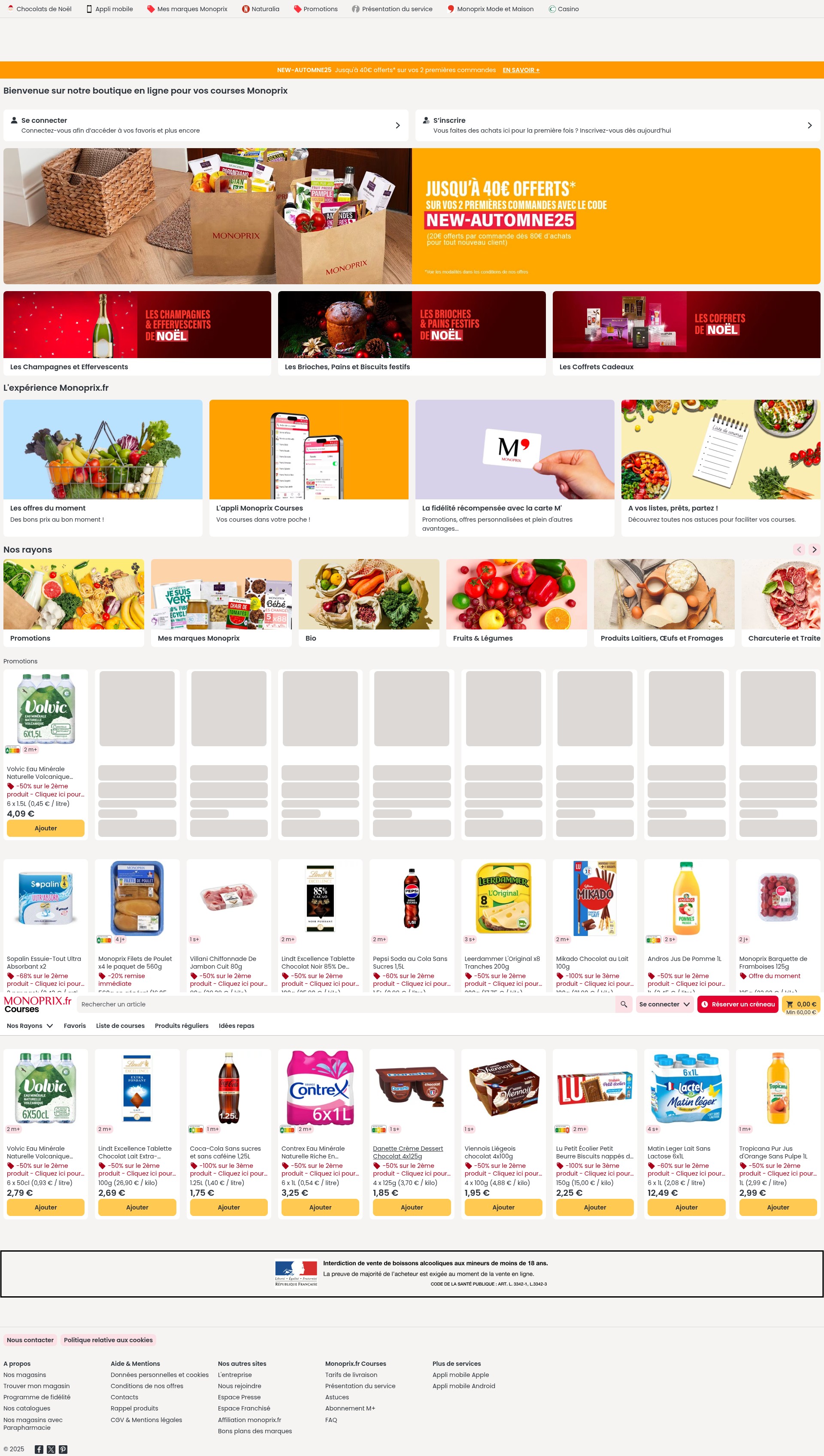 Screenshot of courses.monoprix.fr