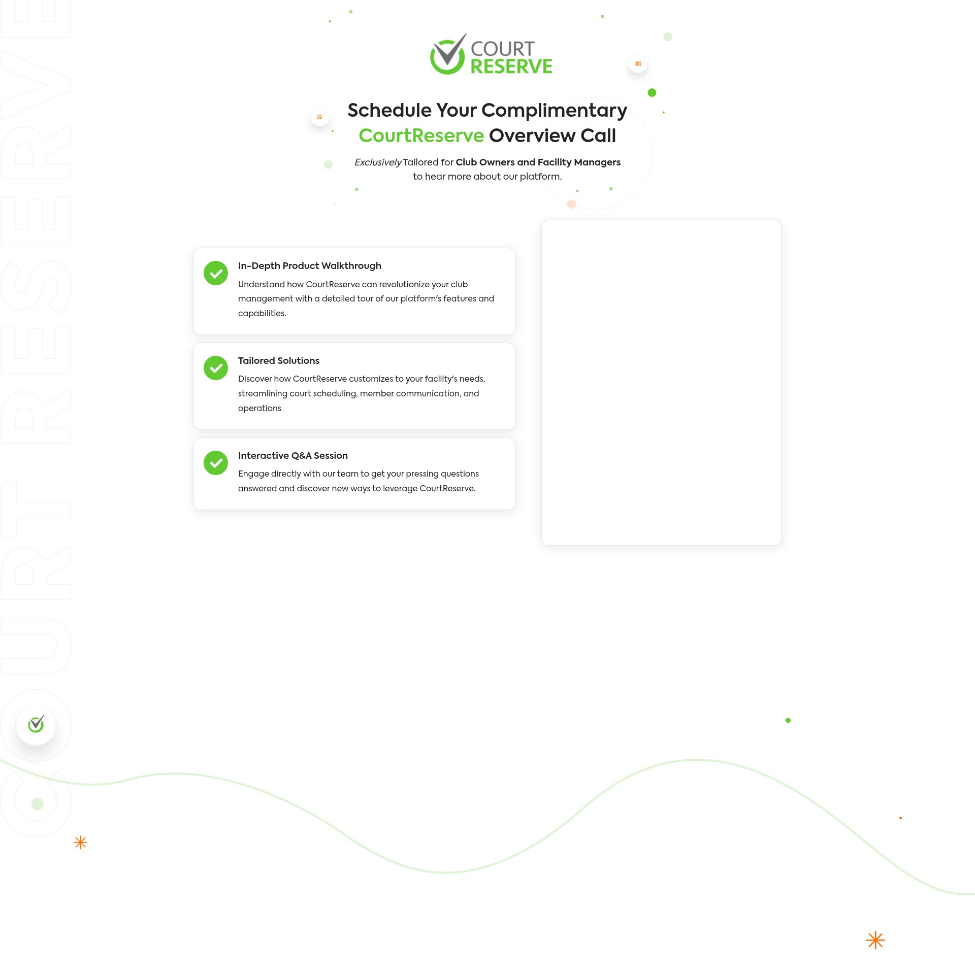 Screenshot of courtreserve.com