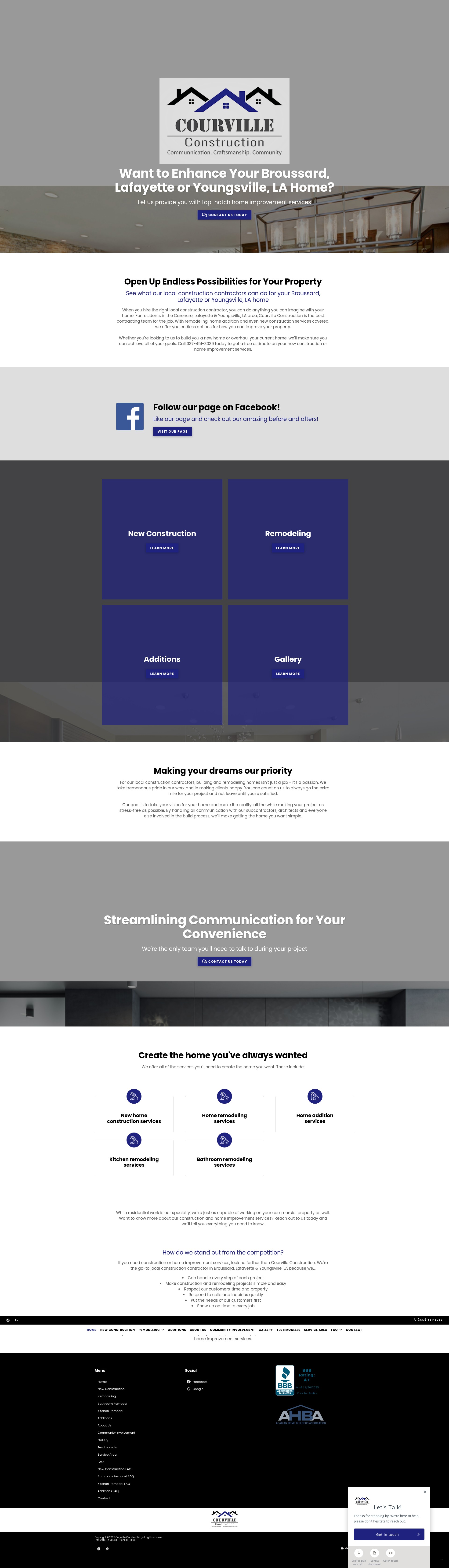 Screenshot of courvilleconstruction.com