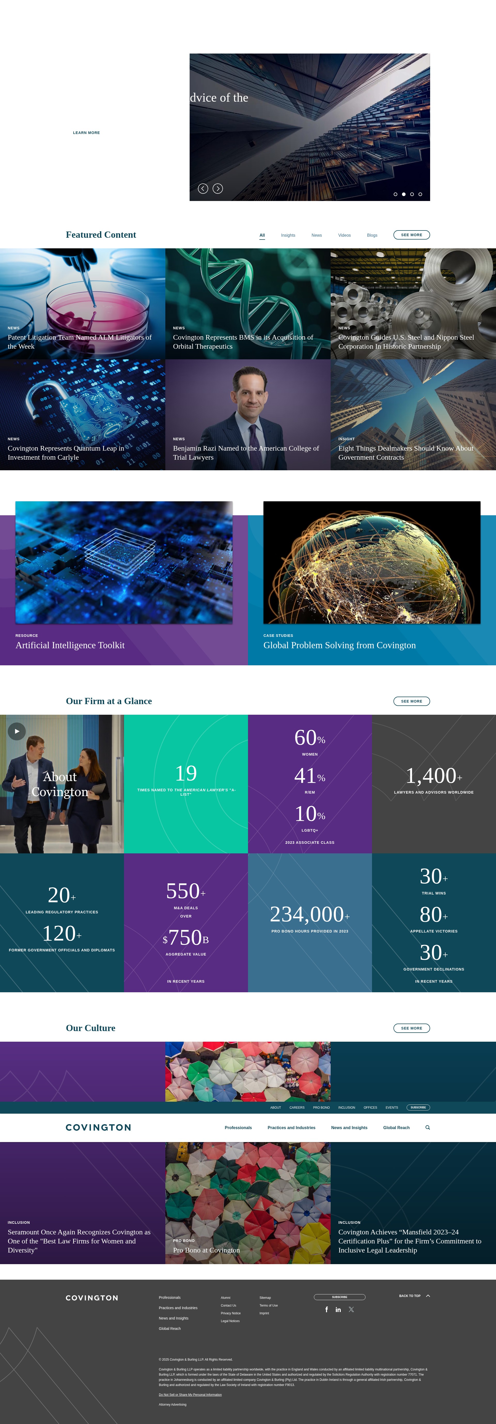 Screenshot of cov.com