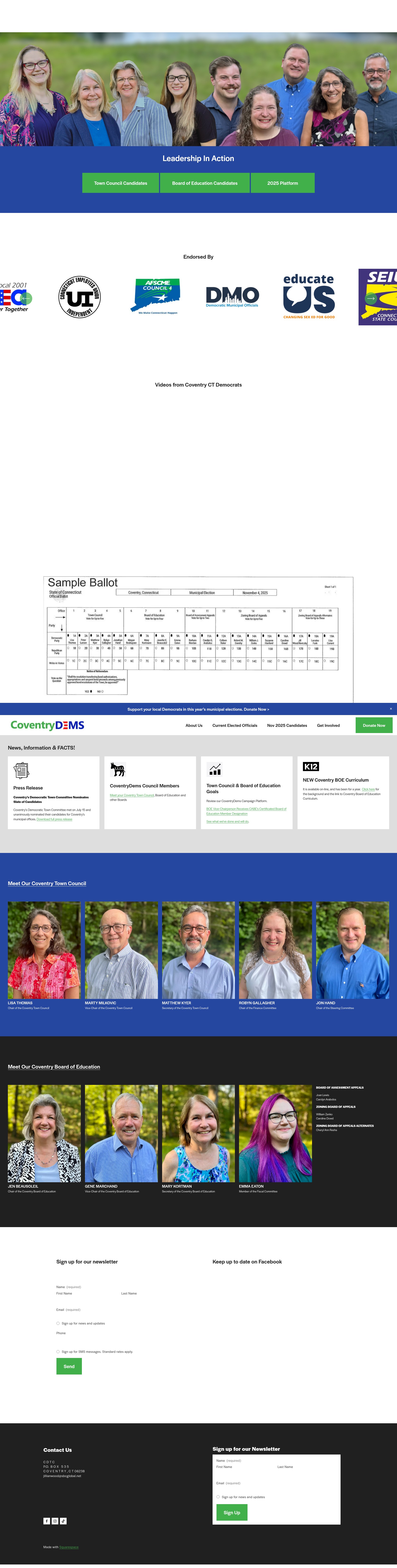 Screenshot of coventryctdems.com