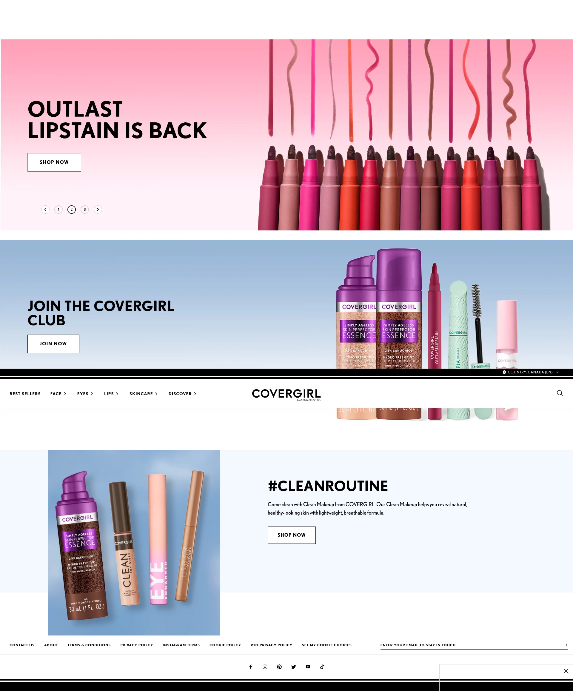 Screenshot of covergirl.ca