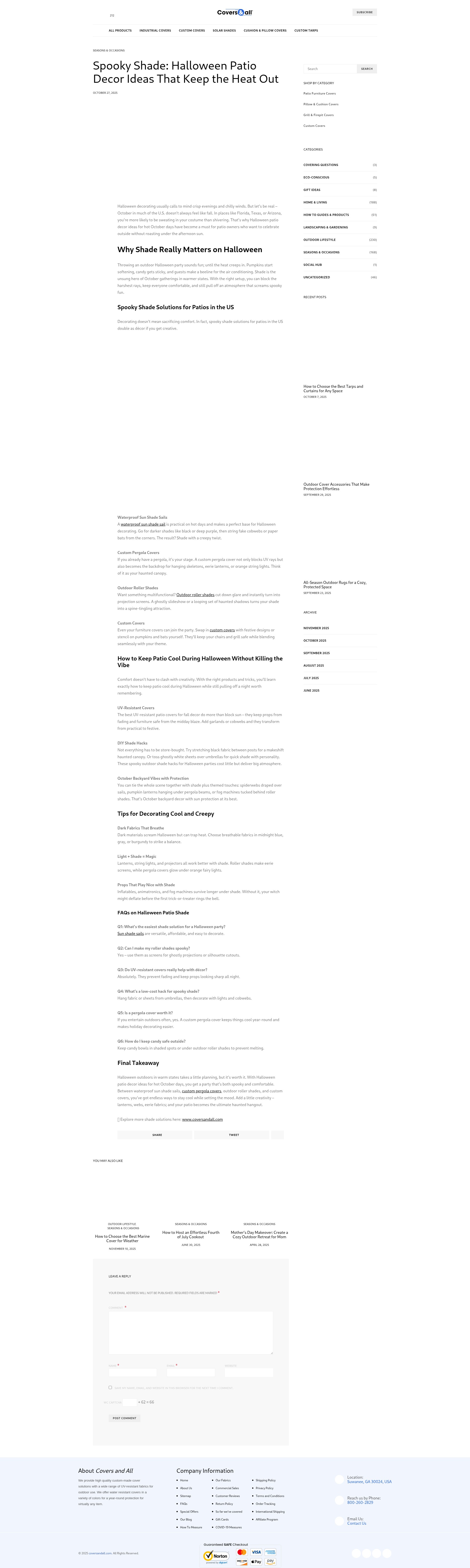 Screenshot of coversandall.com