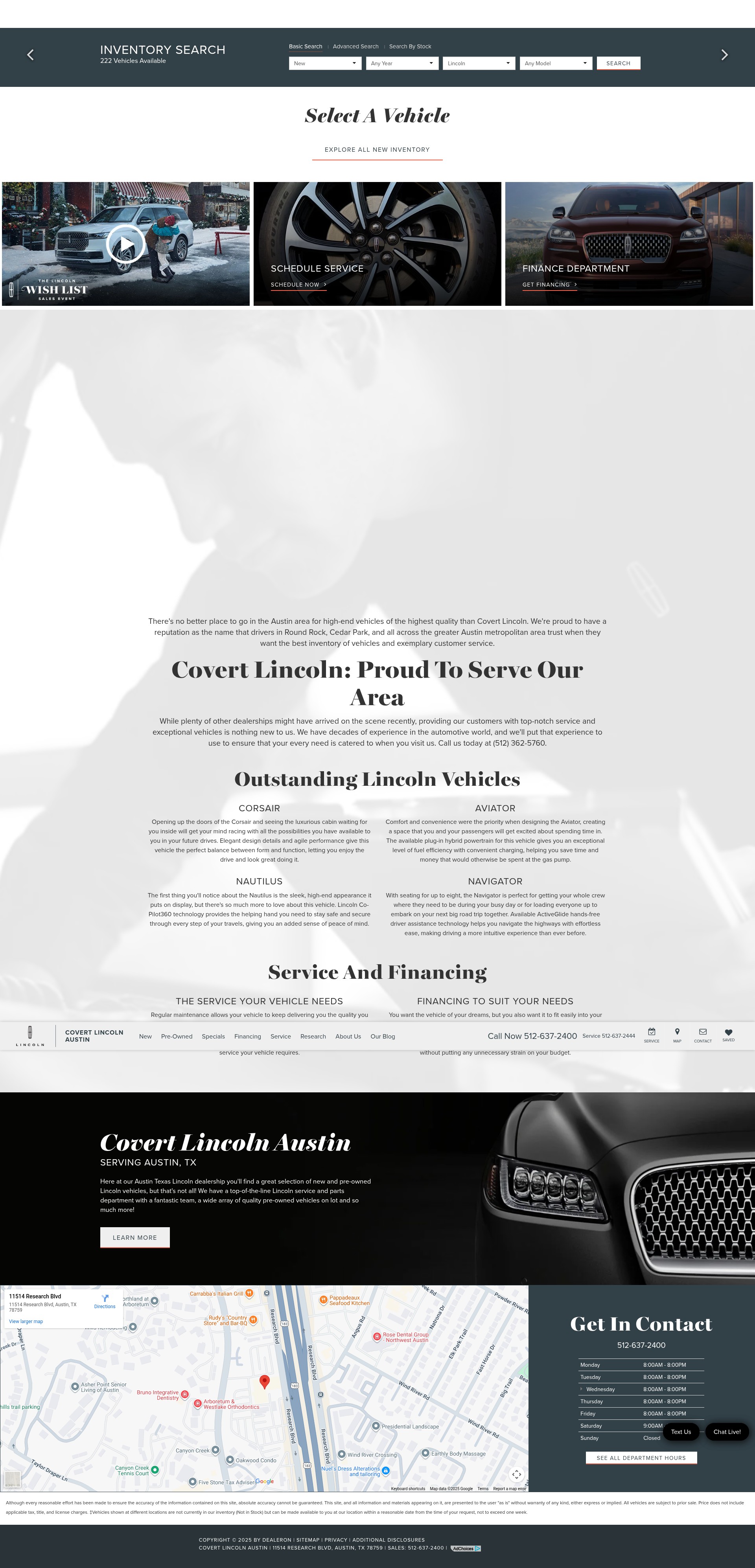 Screenshot of covertlincoln.com