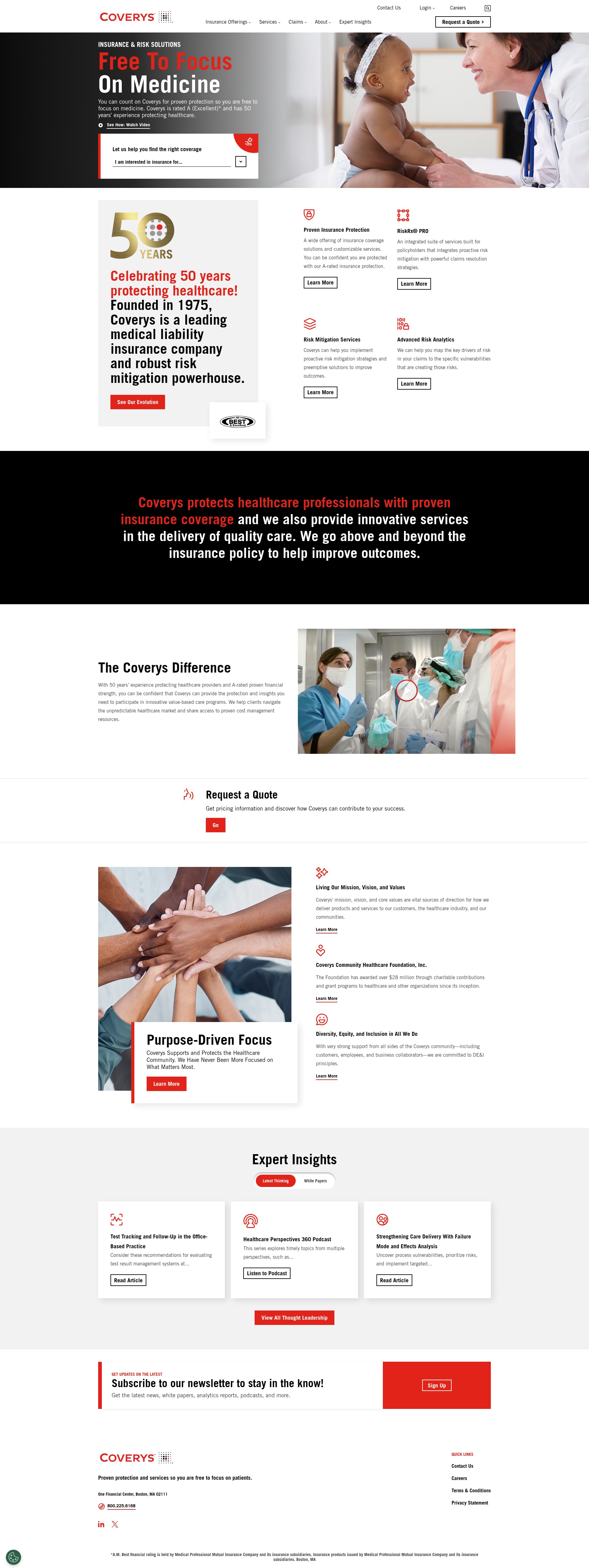 Screenshot of coverys.com