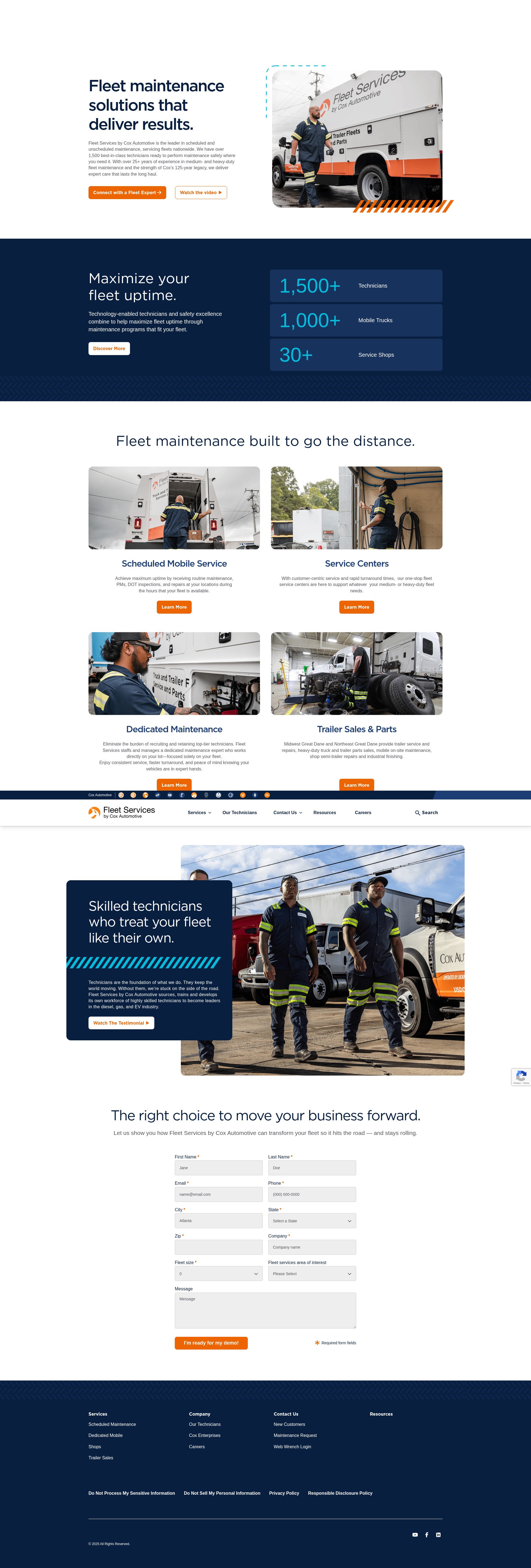 Screenshot of coxfleetservices.com