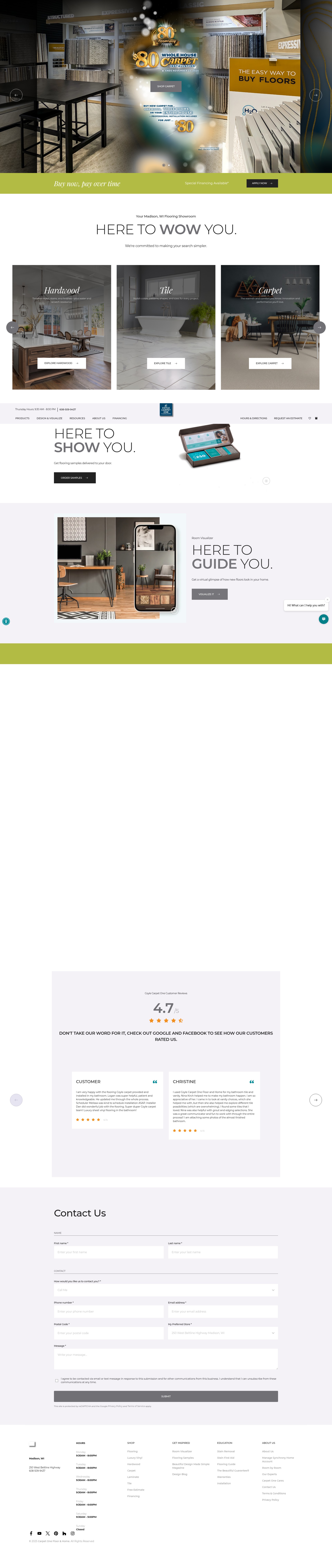 Screenshot of coylecarpetonemadison.com