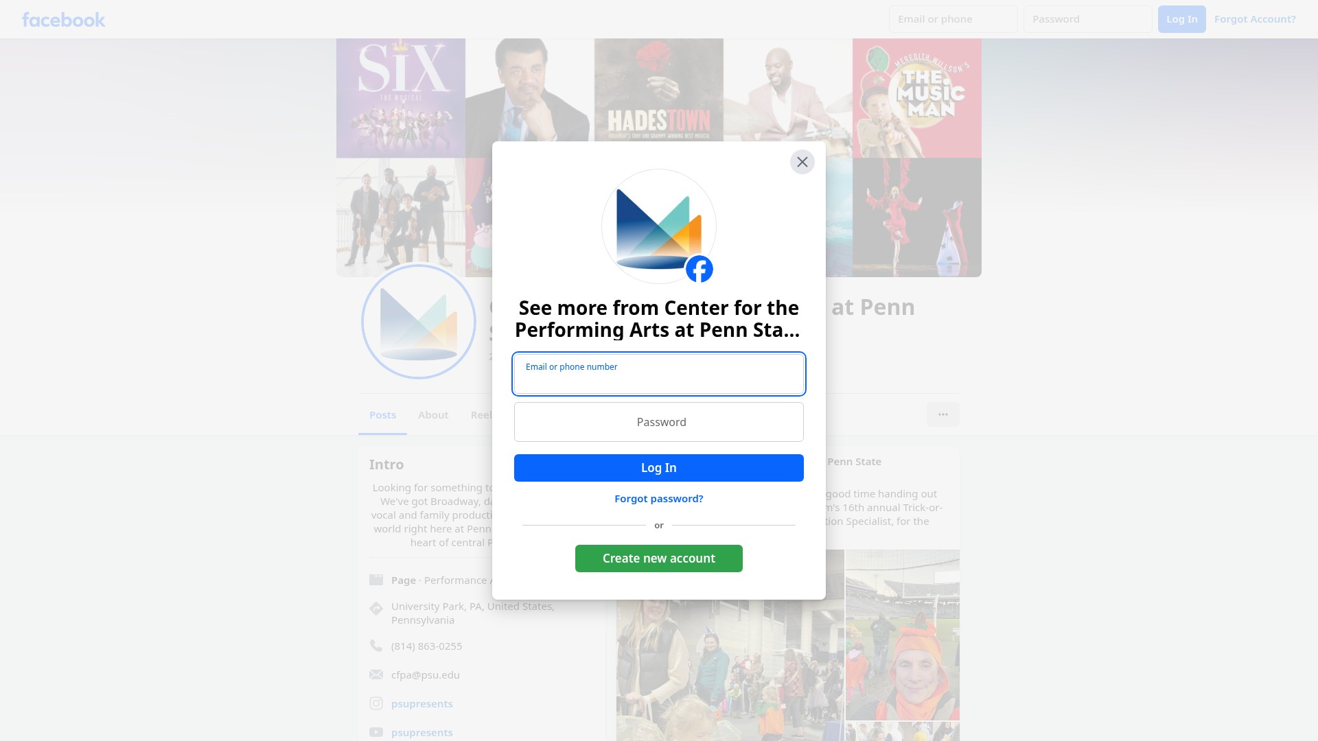 Screenshot of cpa.psu.edu