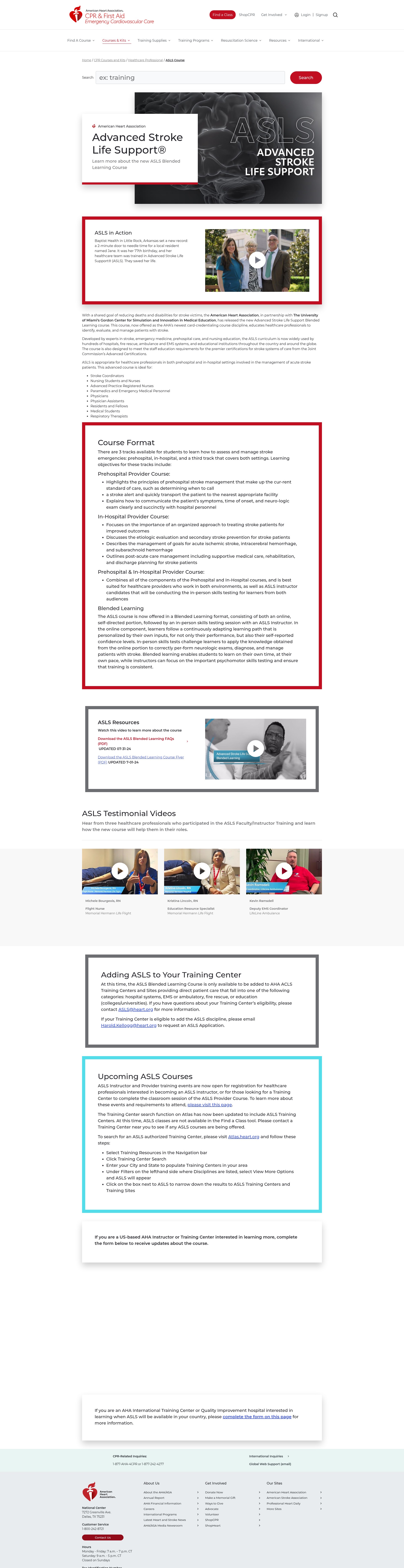 Screenshot of cpr.heart.org