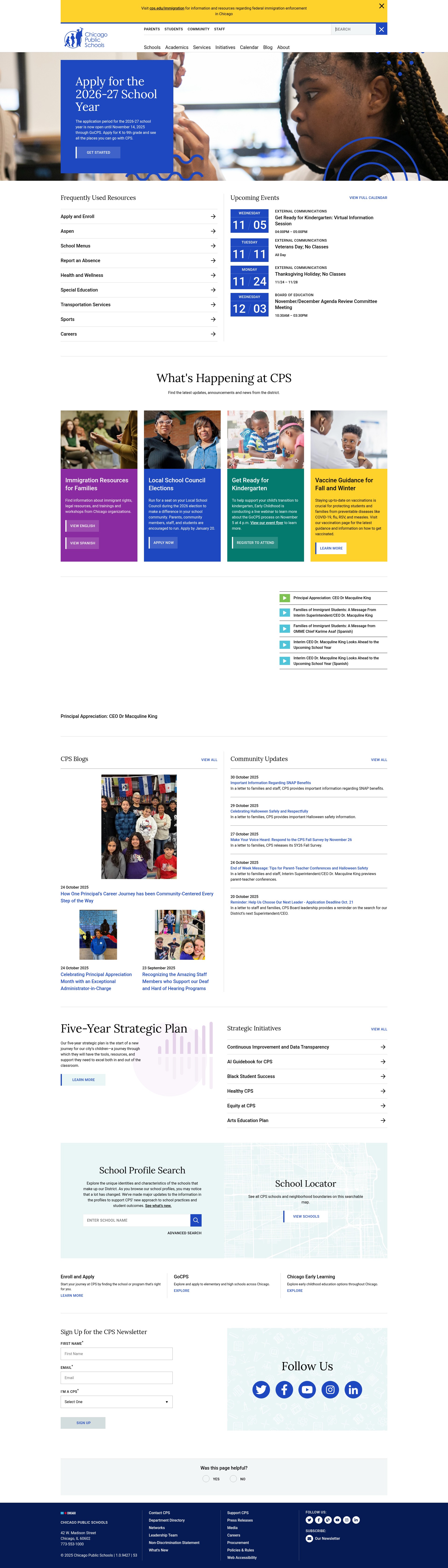Screenshot of cps.edu