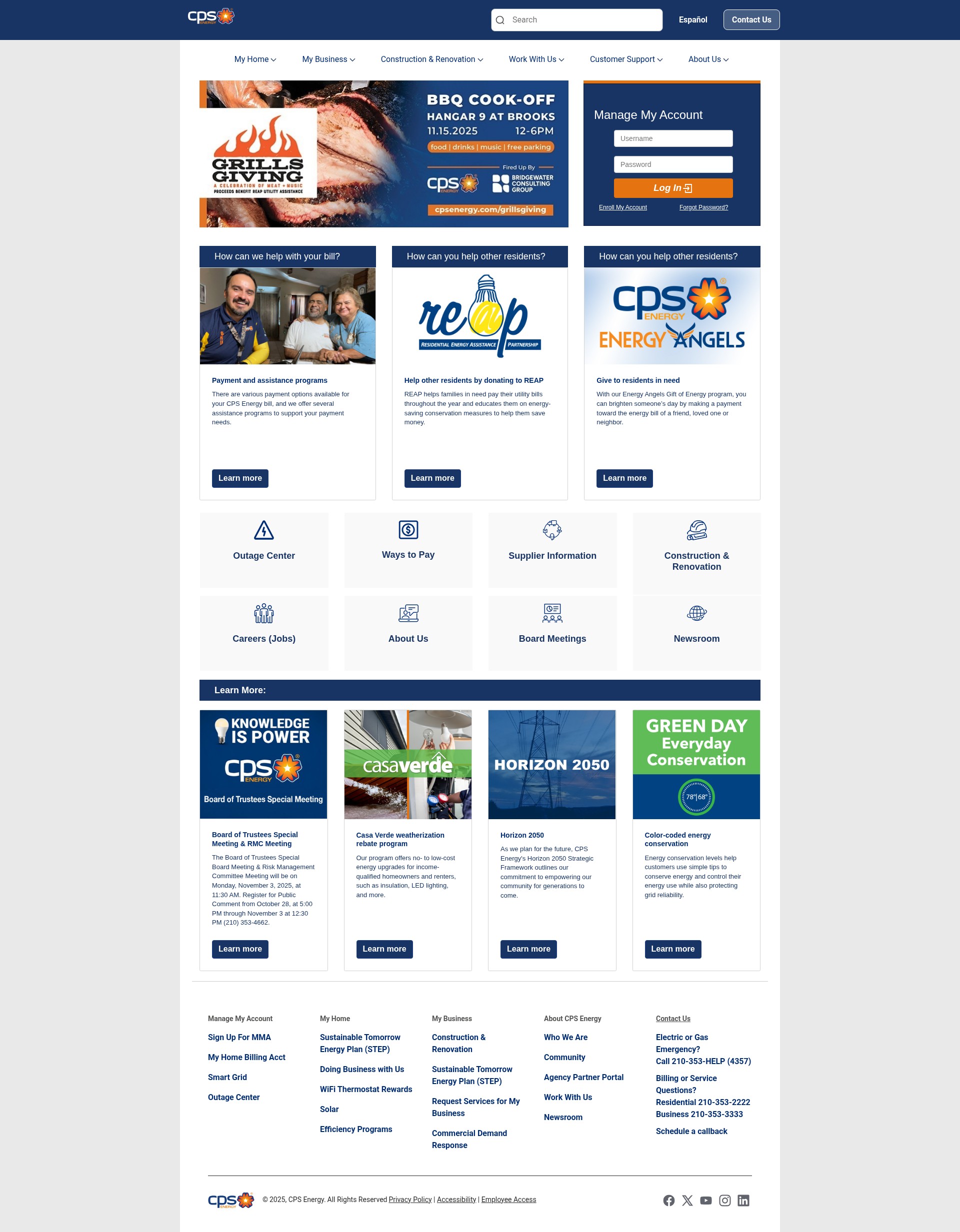 Screenshot of cpsenergy.com