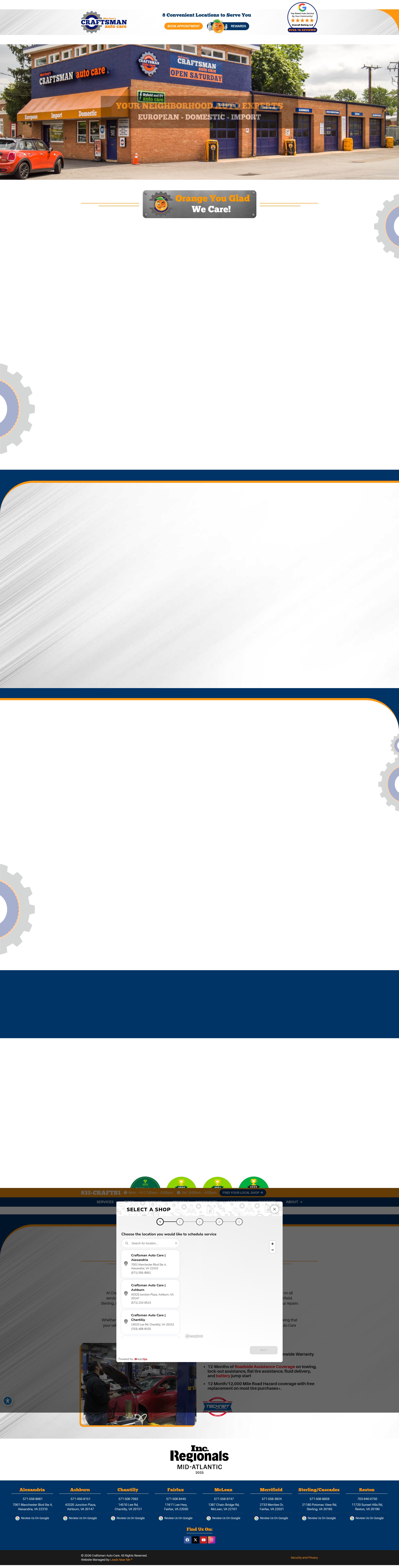 Screenshot of craftsmanautocare.com