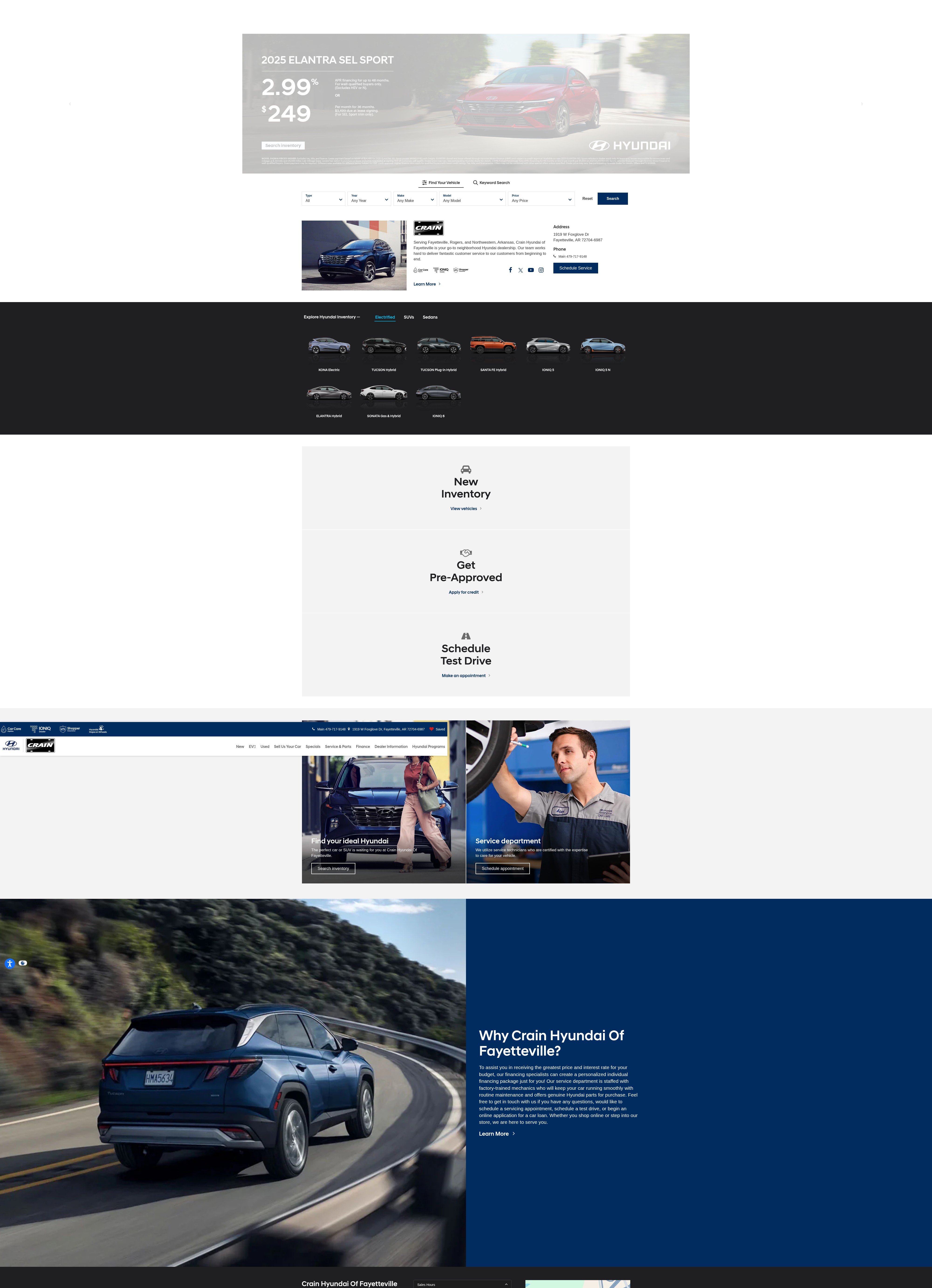 Screenshot of crainhyundaioffayetteville.com