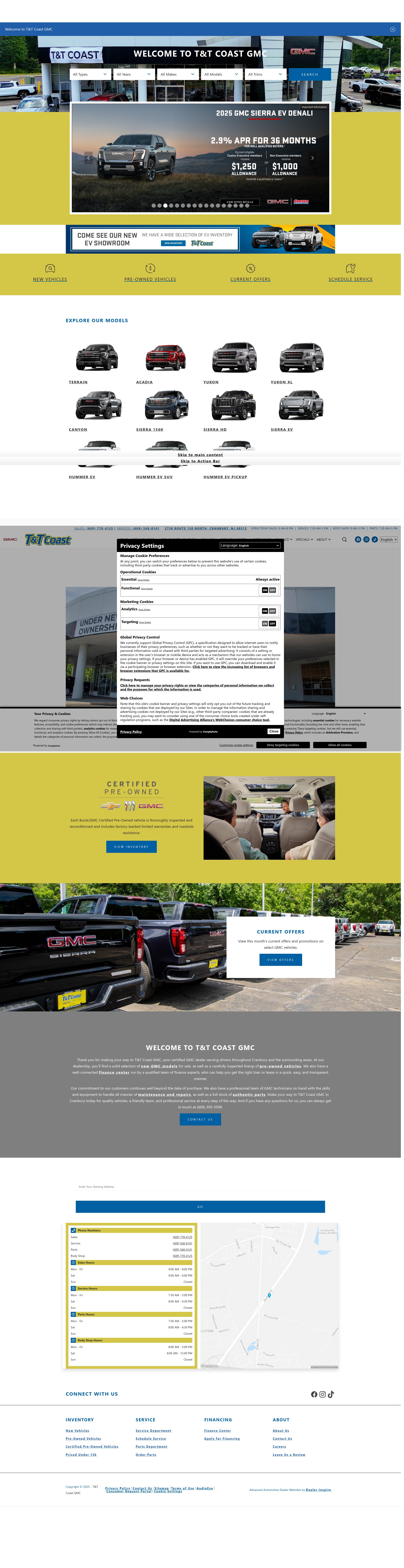 Screenshot of cranburygmc.com