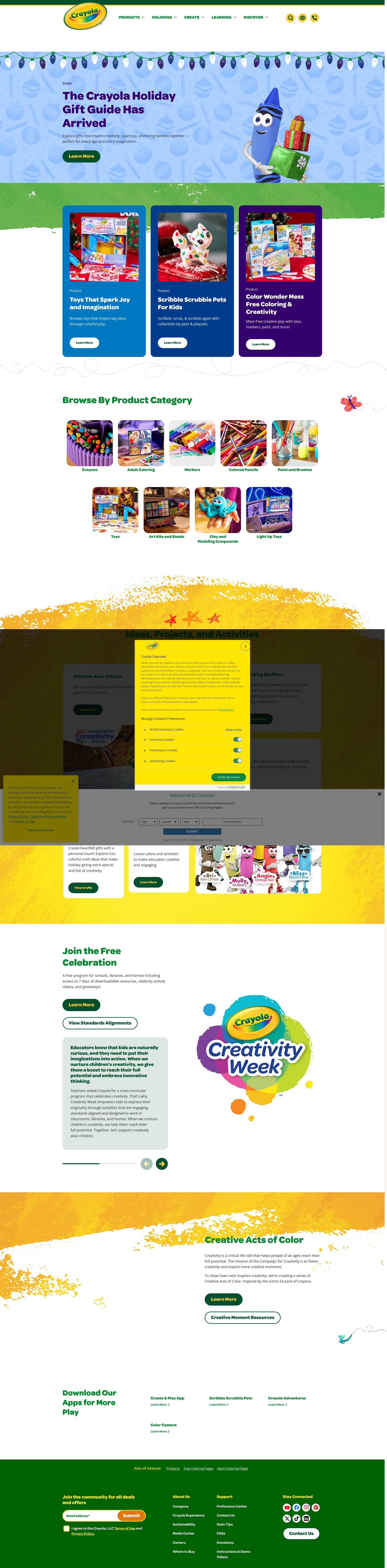Screenshot of crayola.com