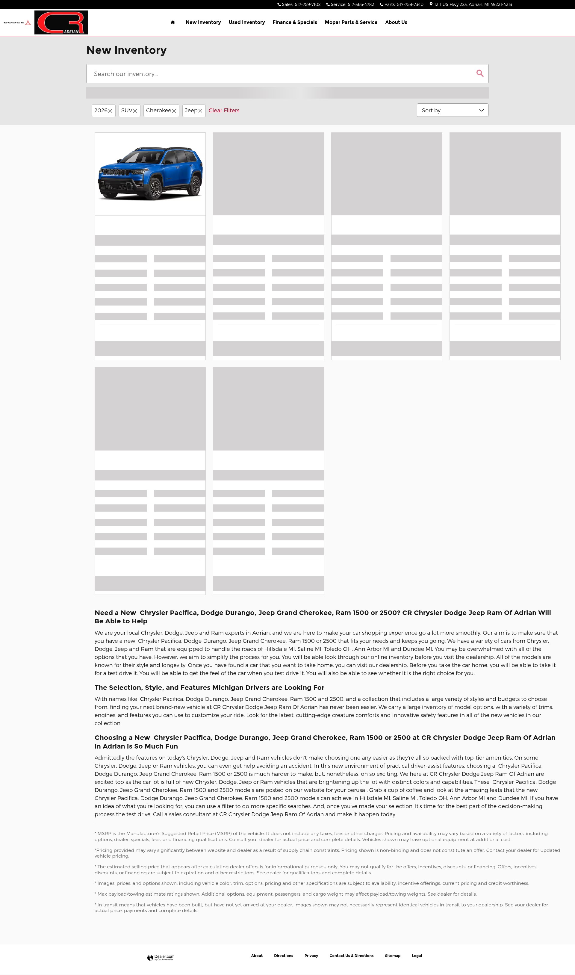 Screenshot of crchryslerdodgejeepram.com