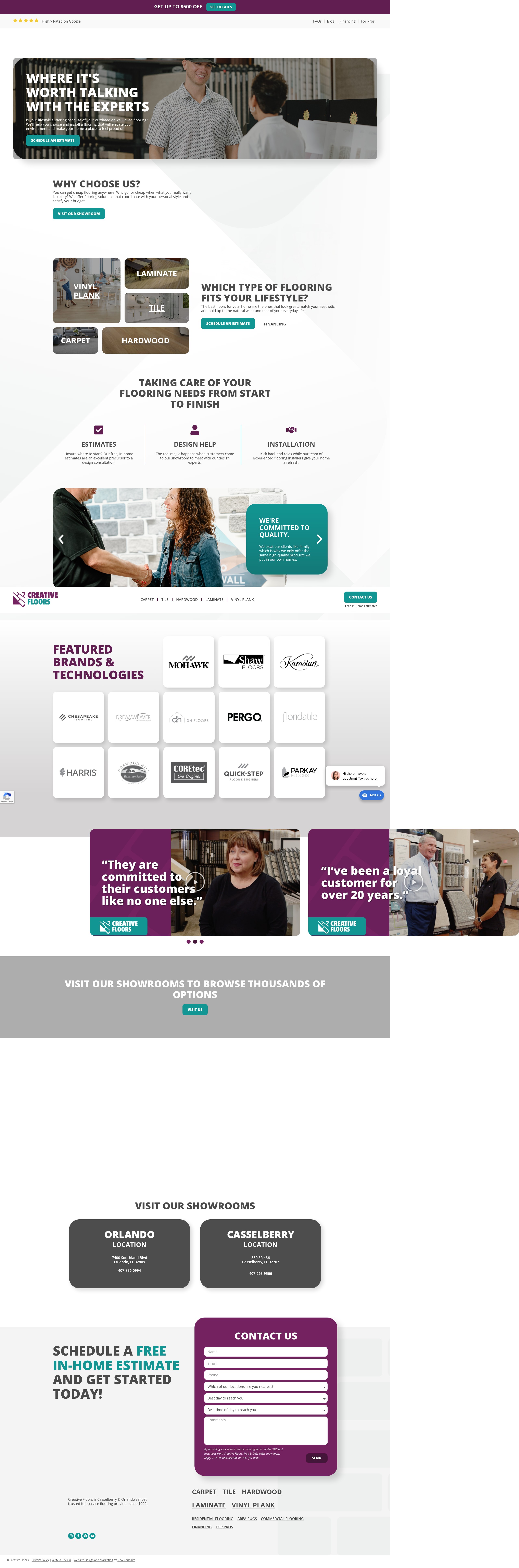 Screenshot of creativefloorsonline.com