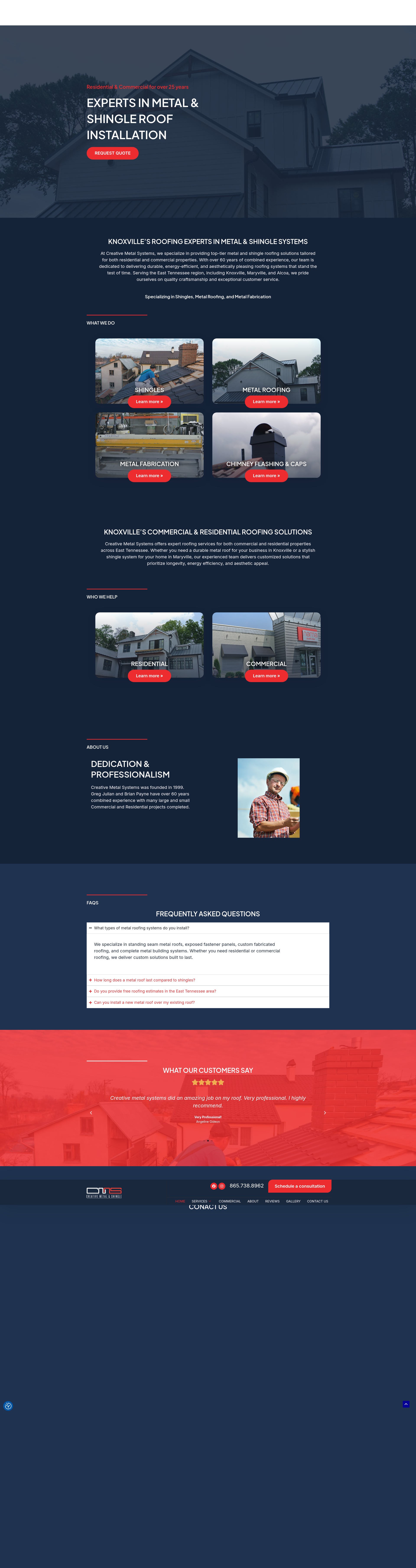 Screenshot of creativemetalsystems.com
