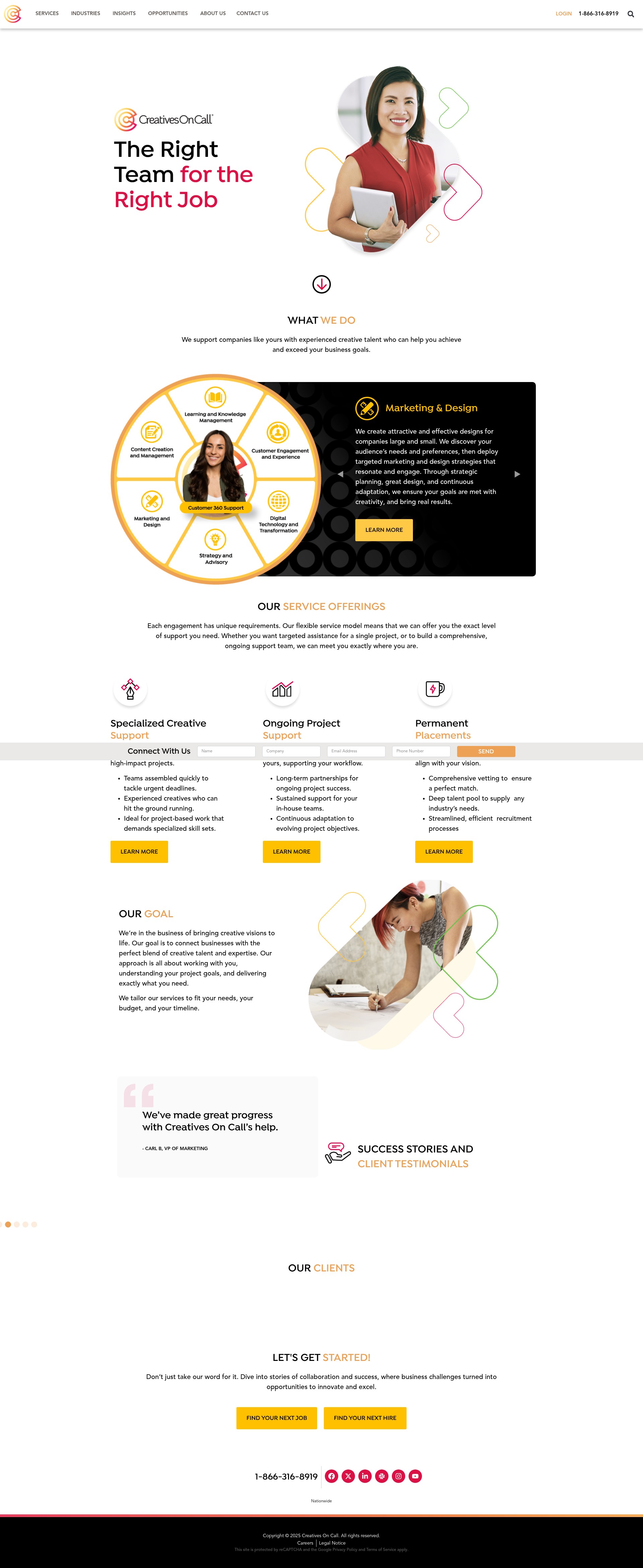 Screenshot of creativesoncall.com