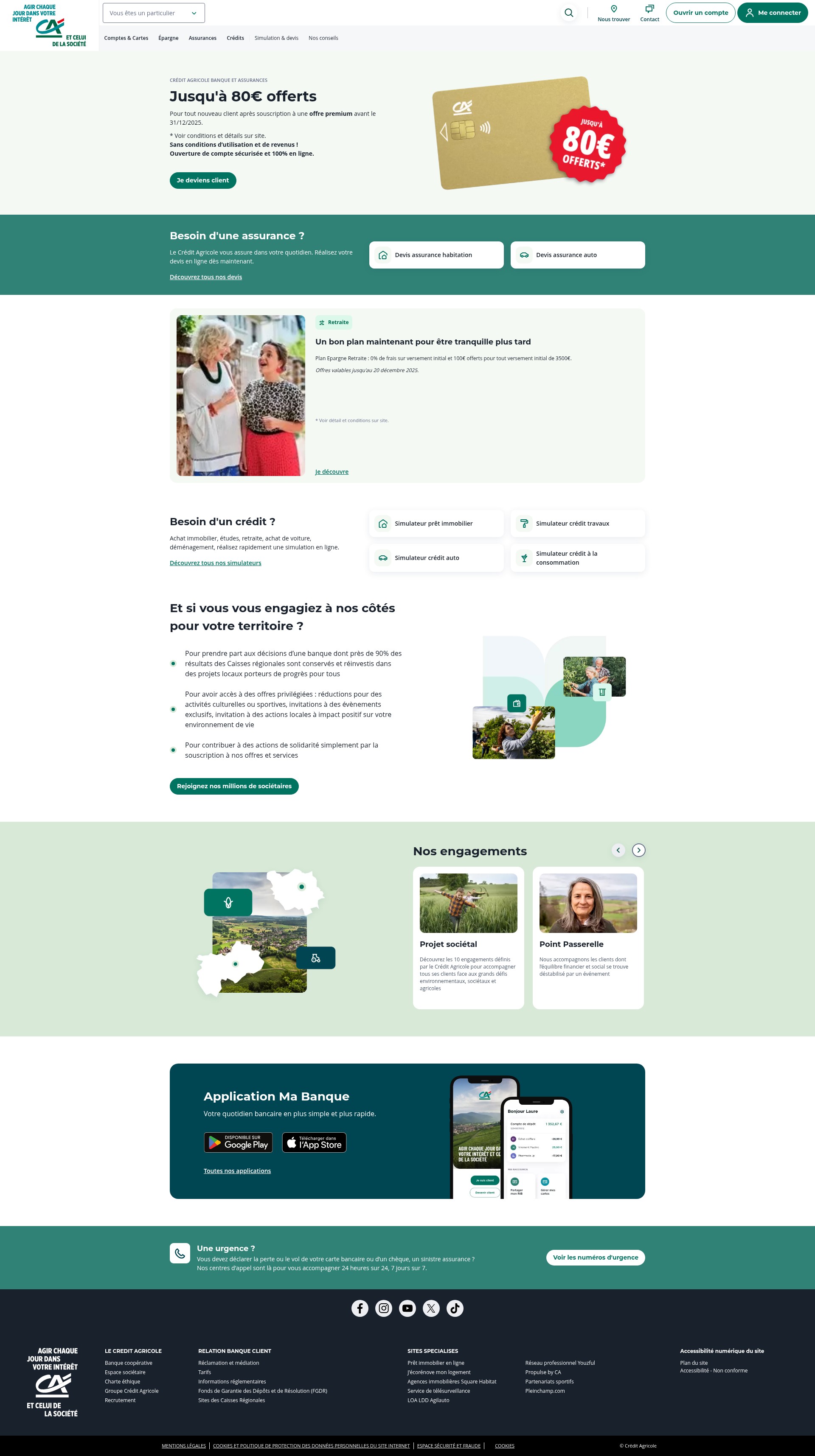 Screenshot of credit-agricole.fr