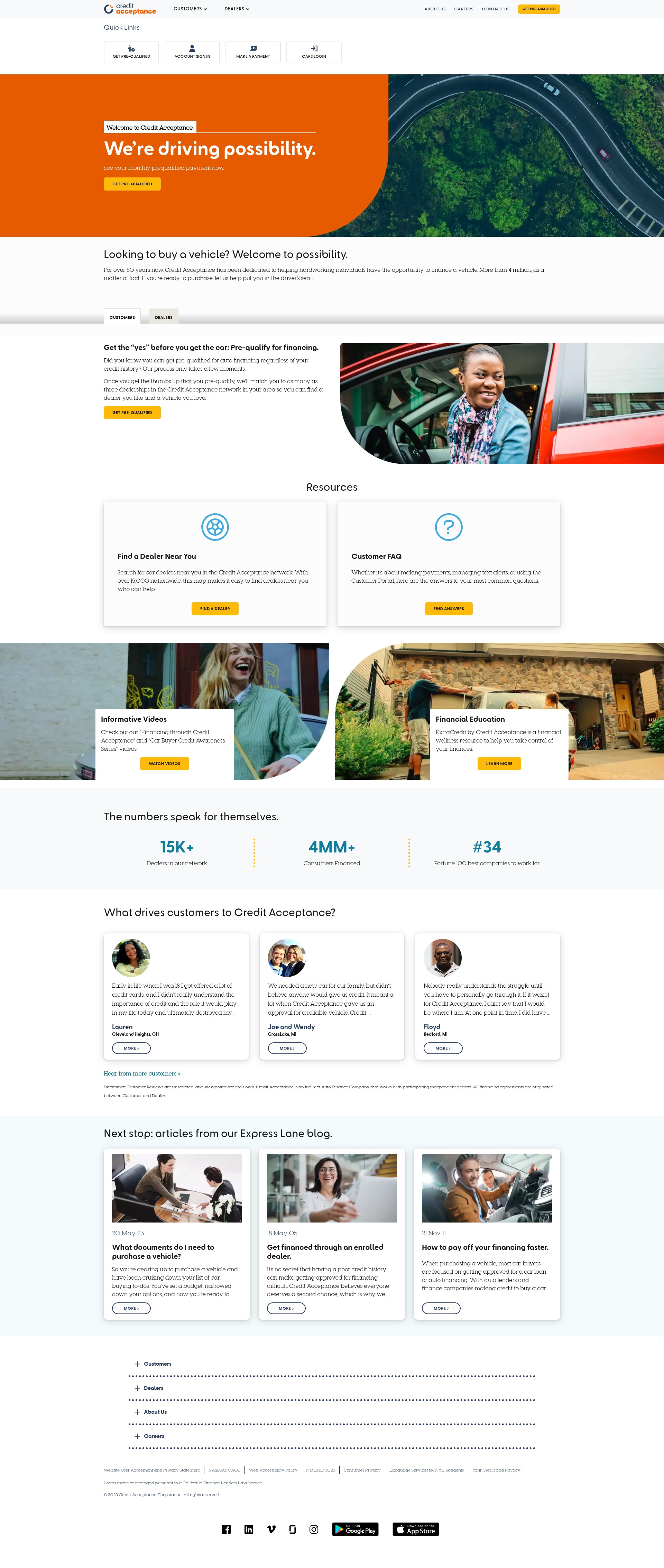 Screenshot of creditacceptance.com