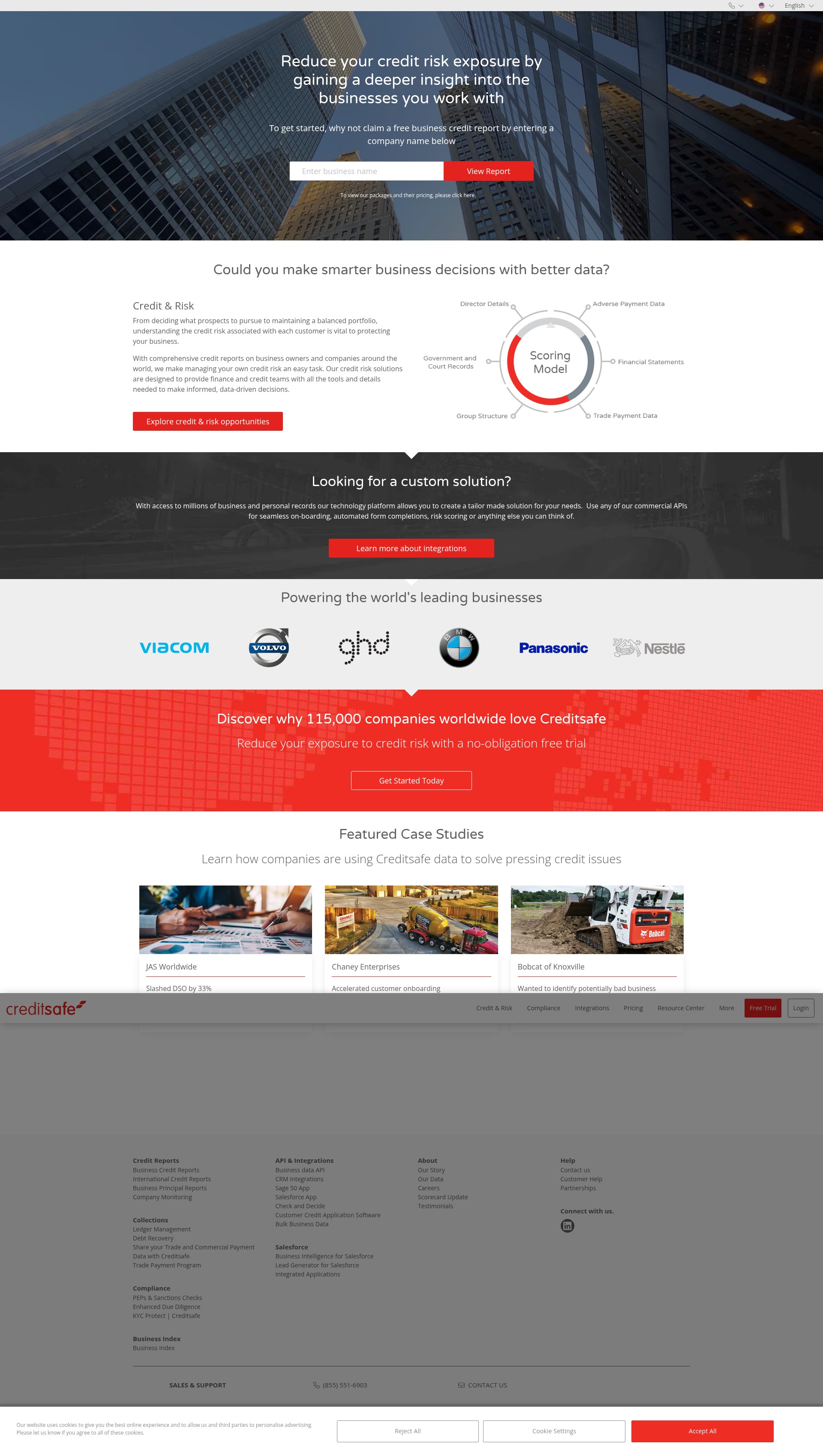 Screenshot of creditsafe.com