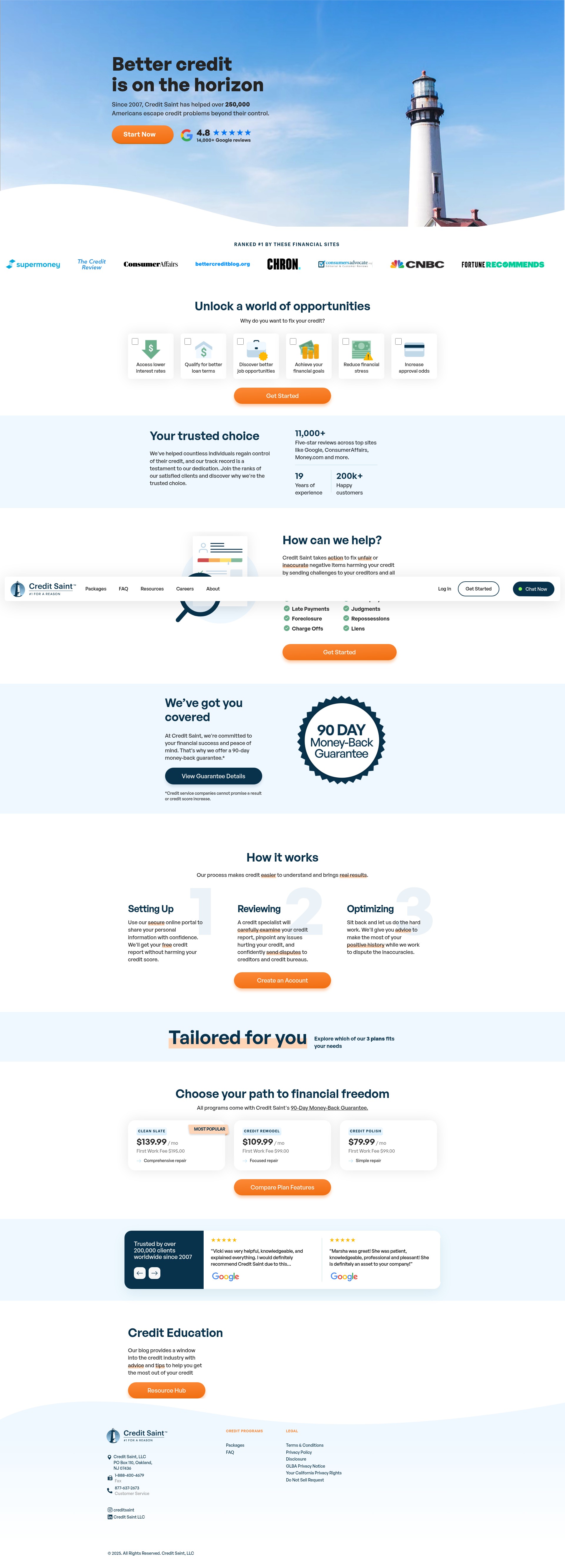 Screenshot of creditsaint.com
