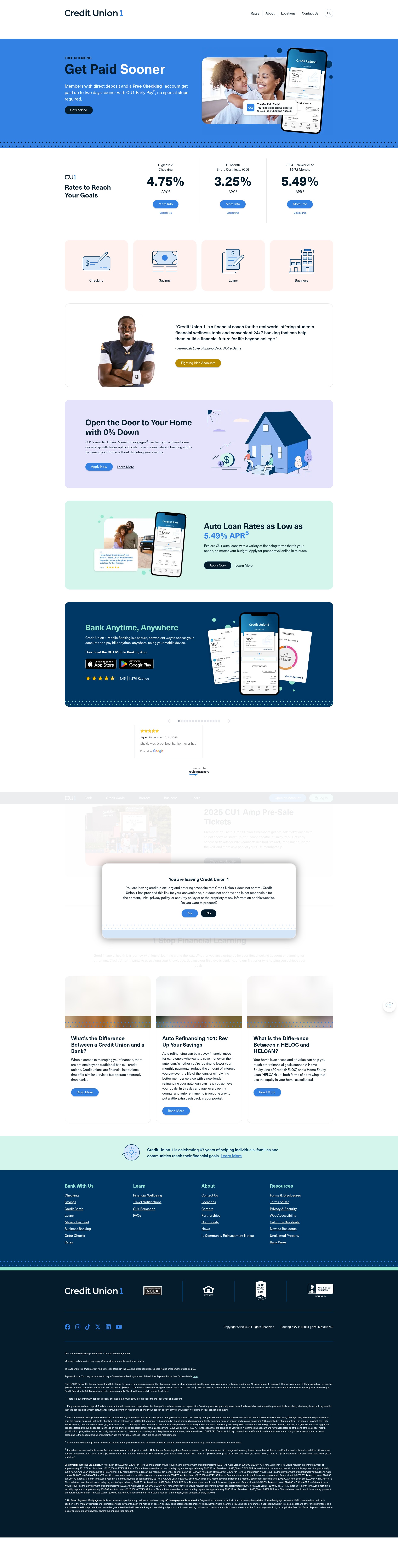 Screenshot of creditunion1.org