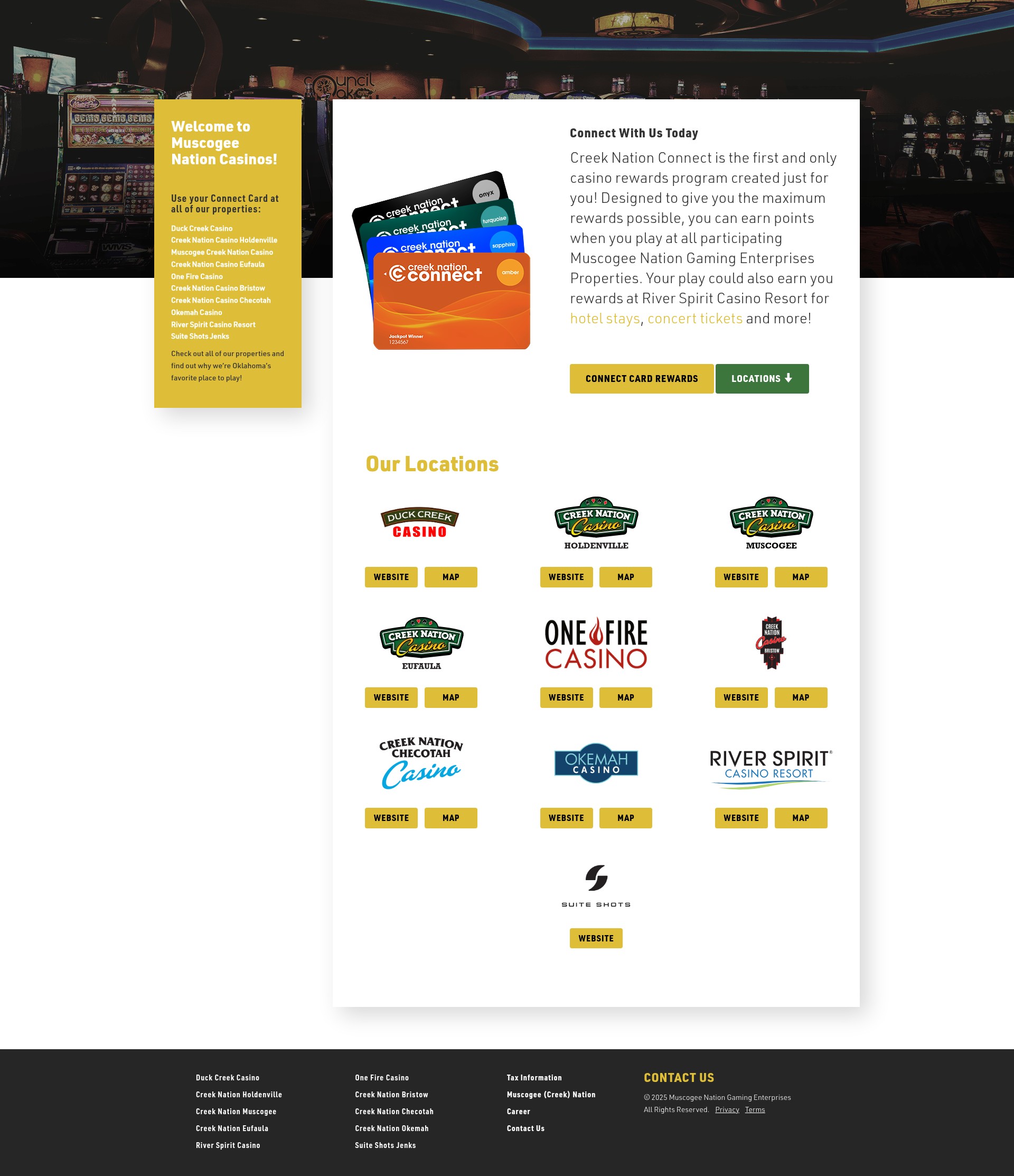 Screenshot of creeknationcasinos.com