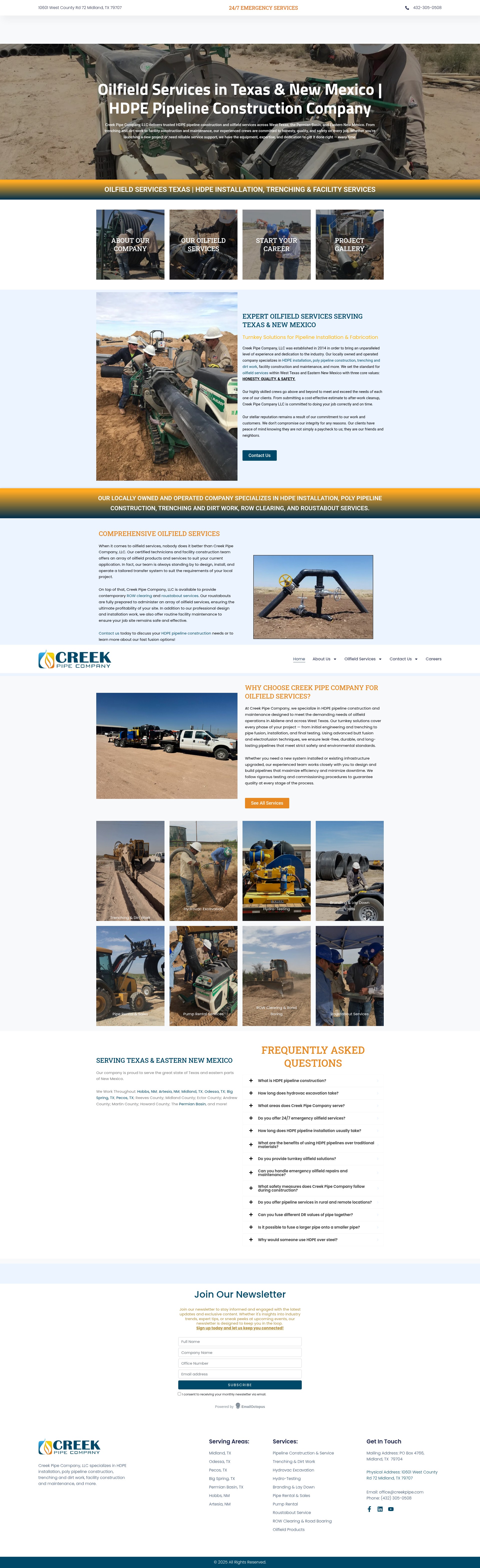 Screenshot of creekpipe.com