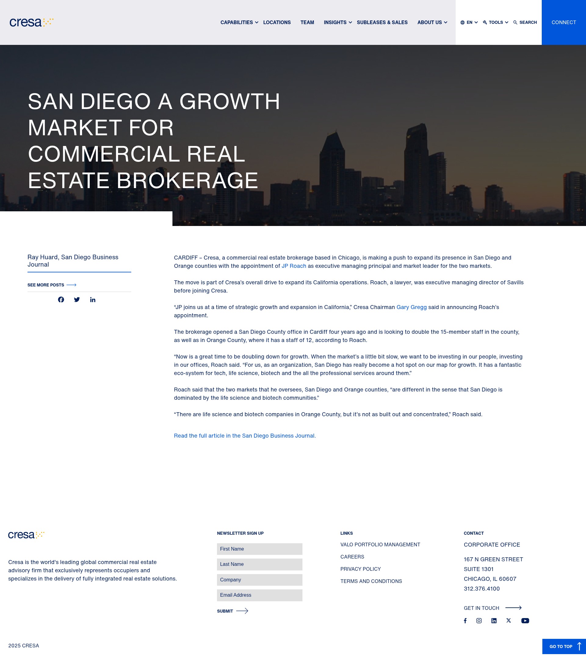 Screenshot of cresa.com