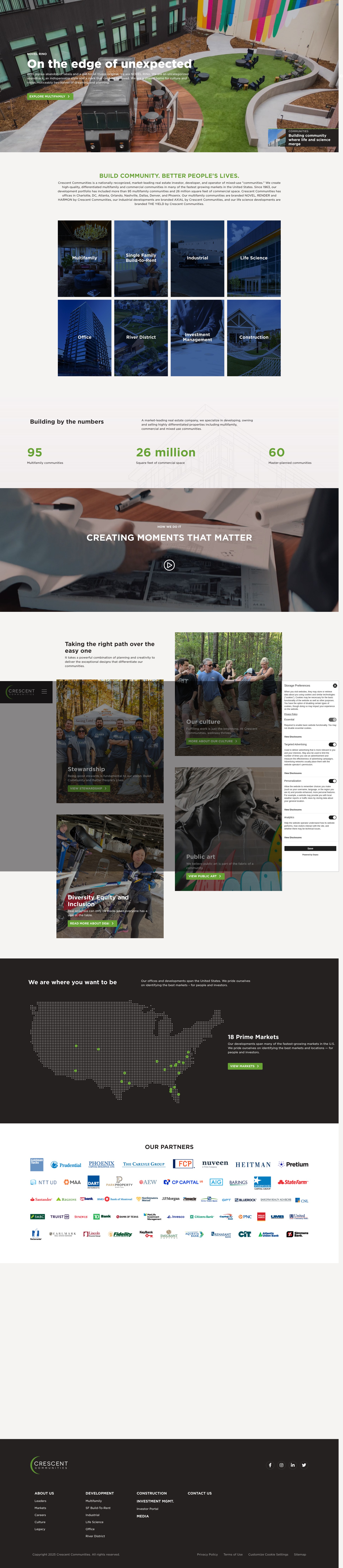 Screenshot of crescentcommunities.com
