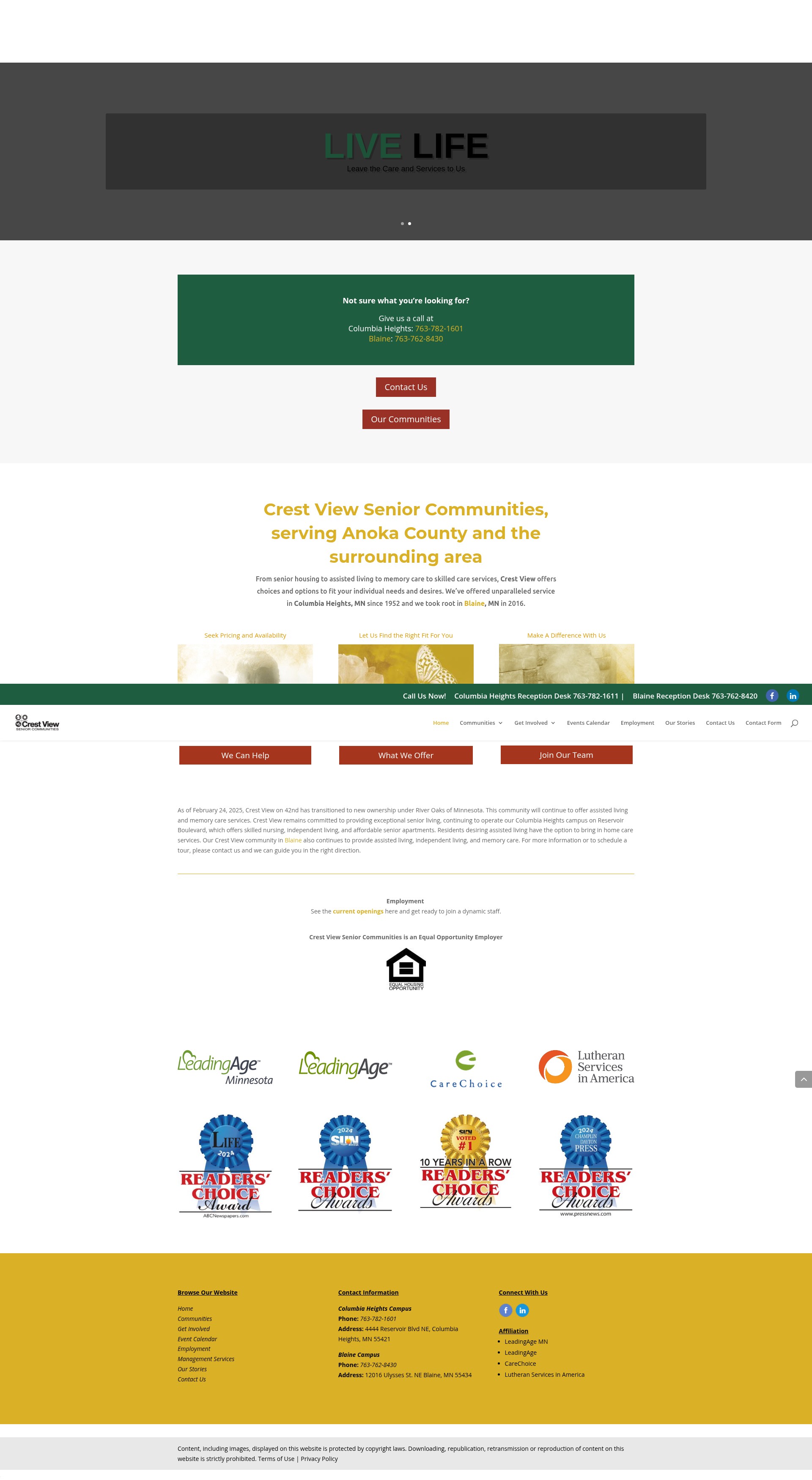 Screenshot of crestviewcares.org