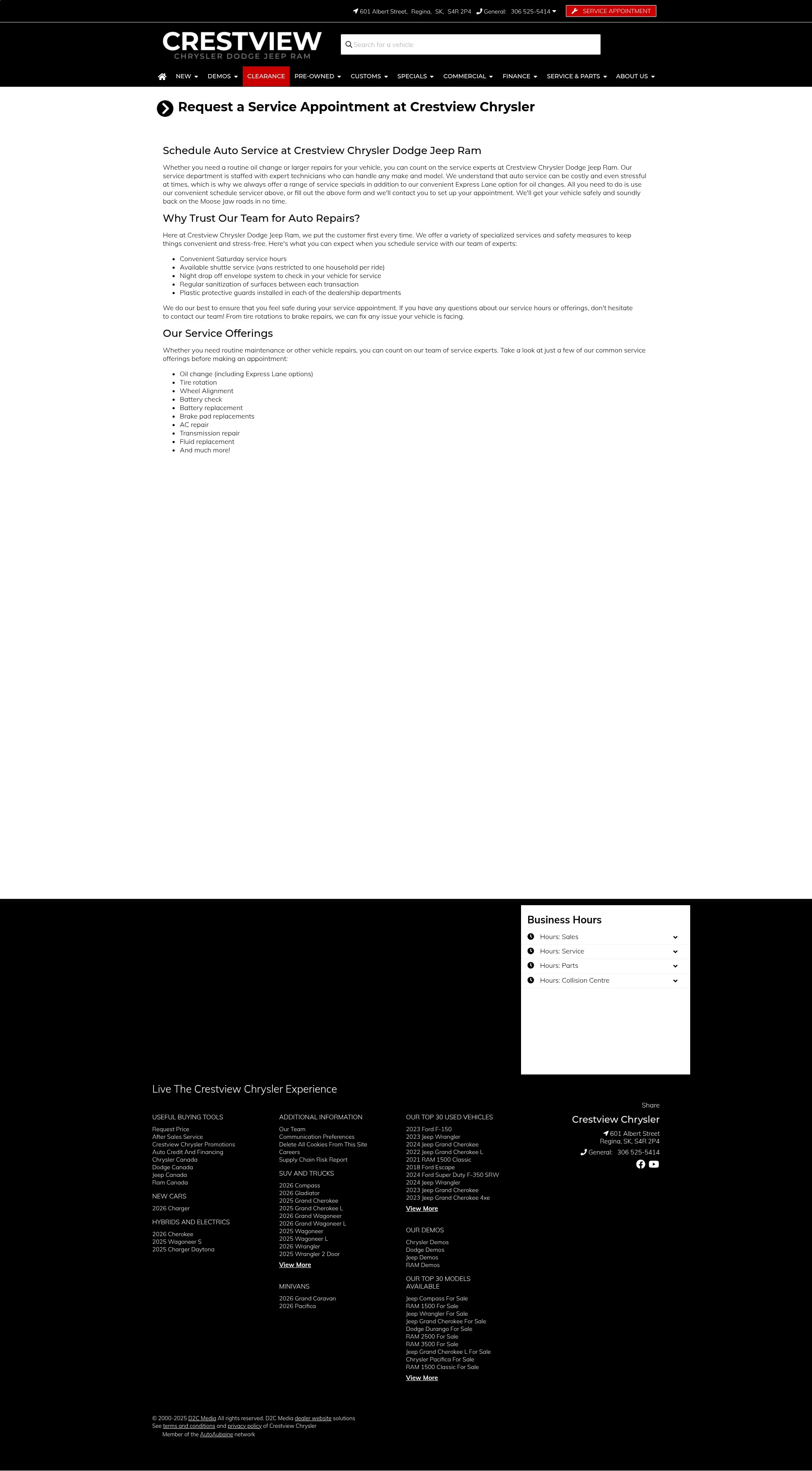 Screenshot of crestviewchrysler.ca