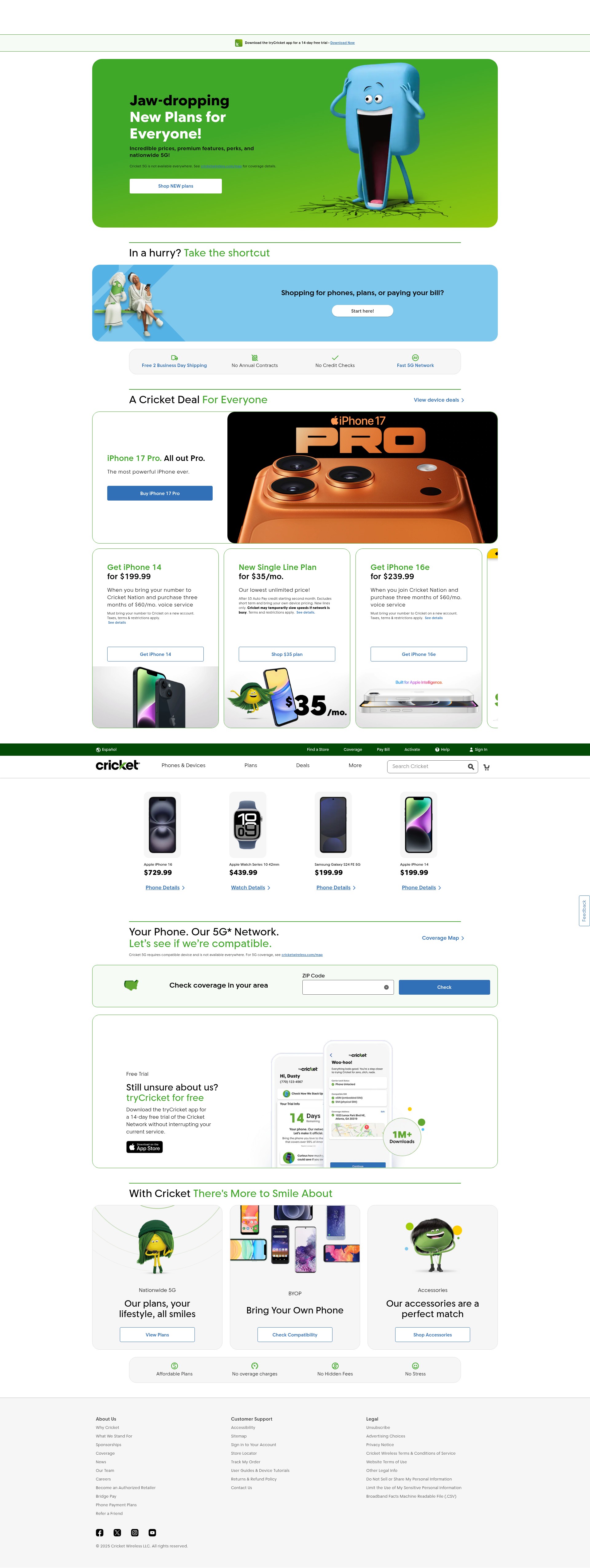 Screenshot of cricketwireless.com