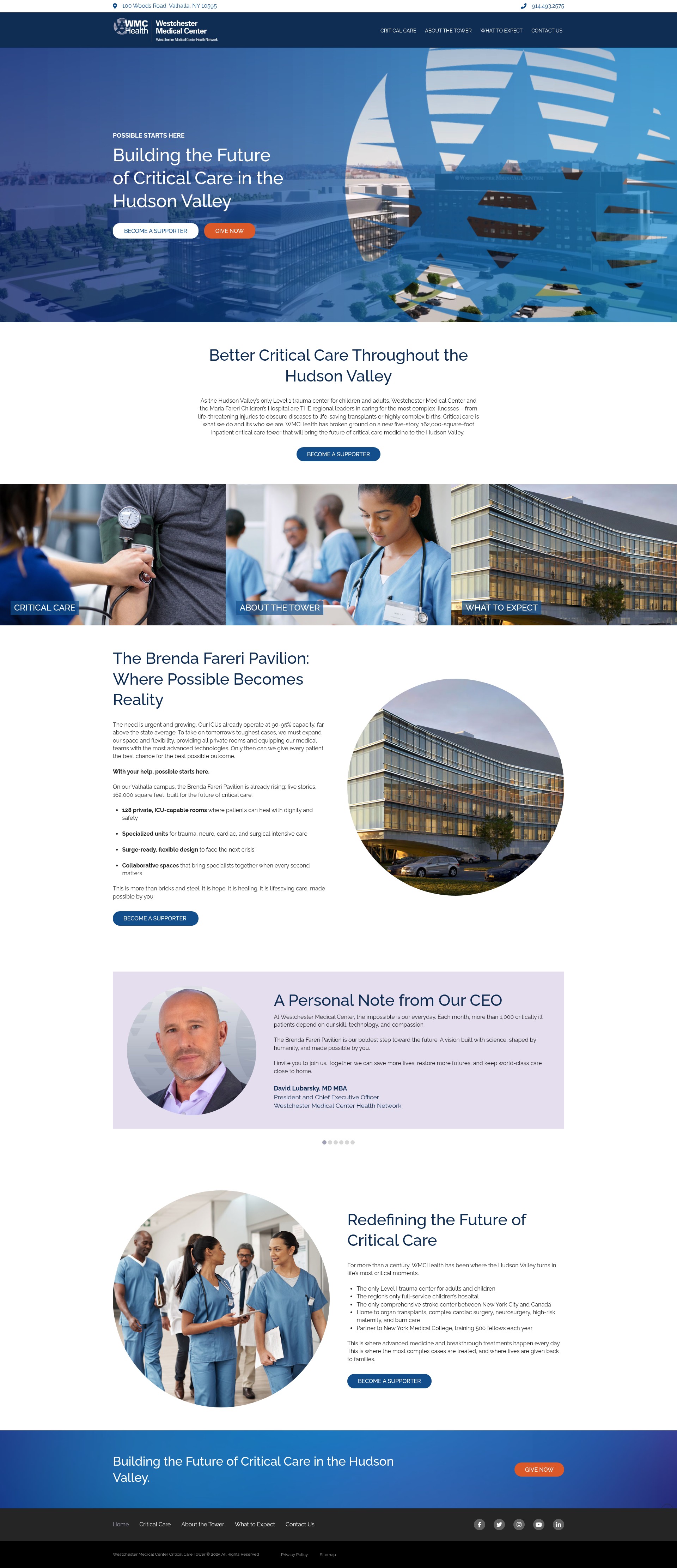Screenshot of criticalcaretower.org