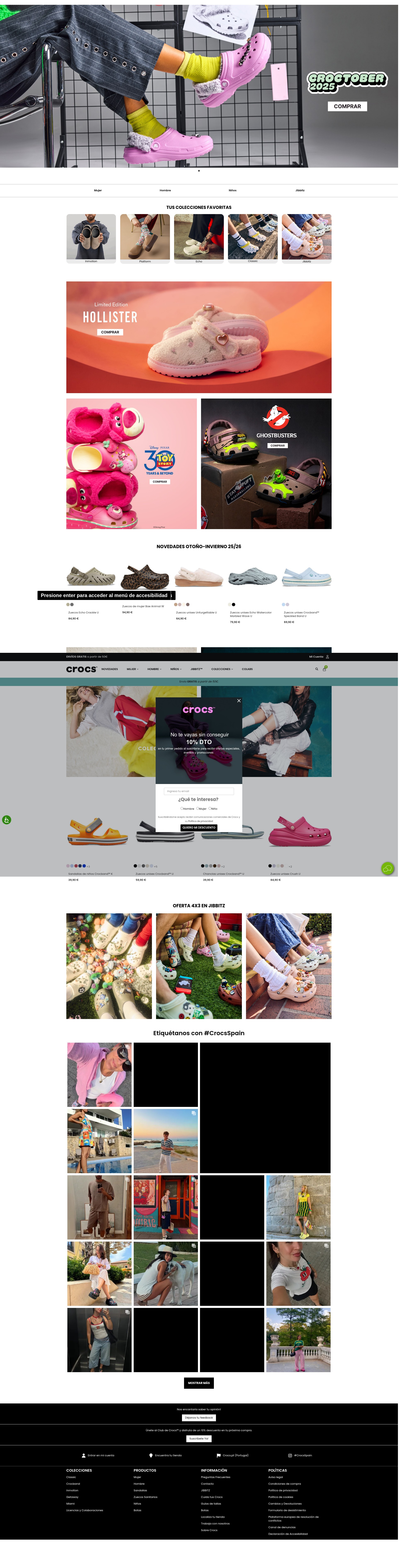 Screenshot of crocs.es