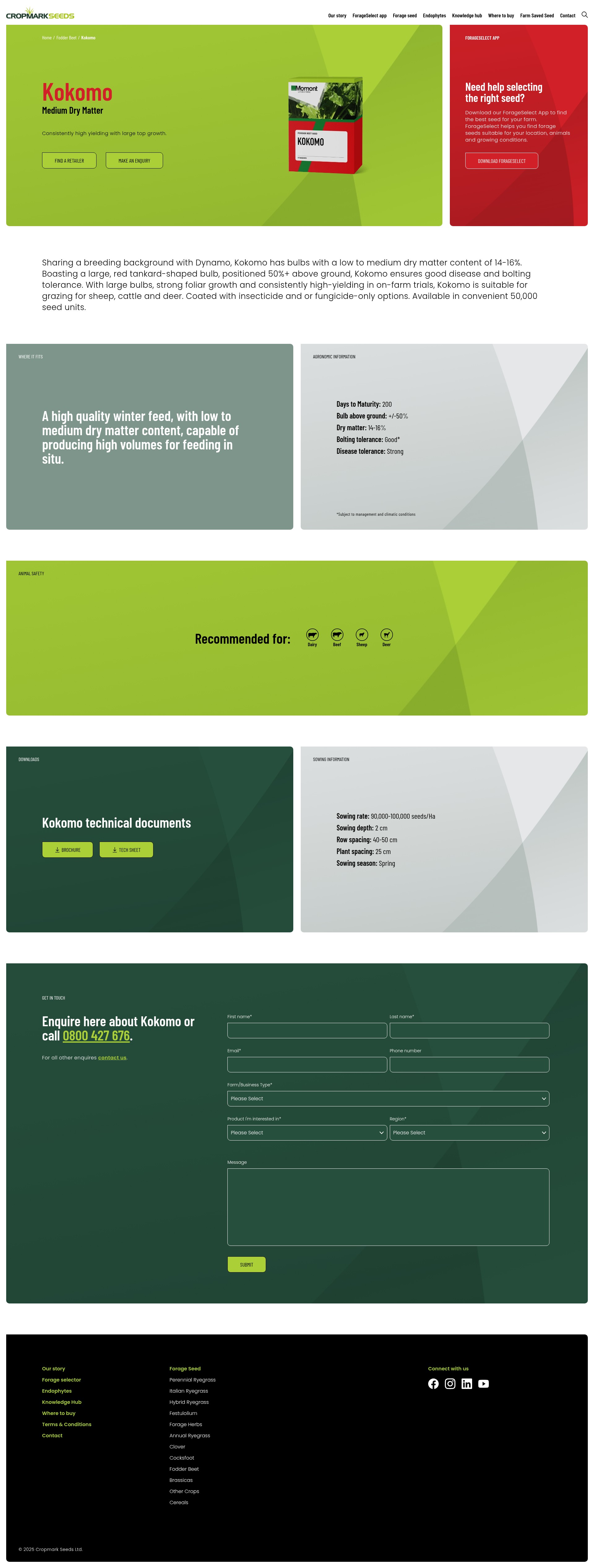 Screenshot of cropmarkseeds.com