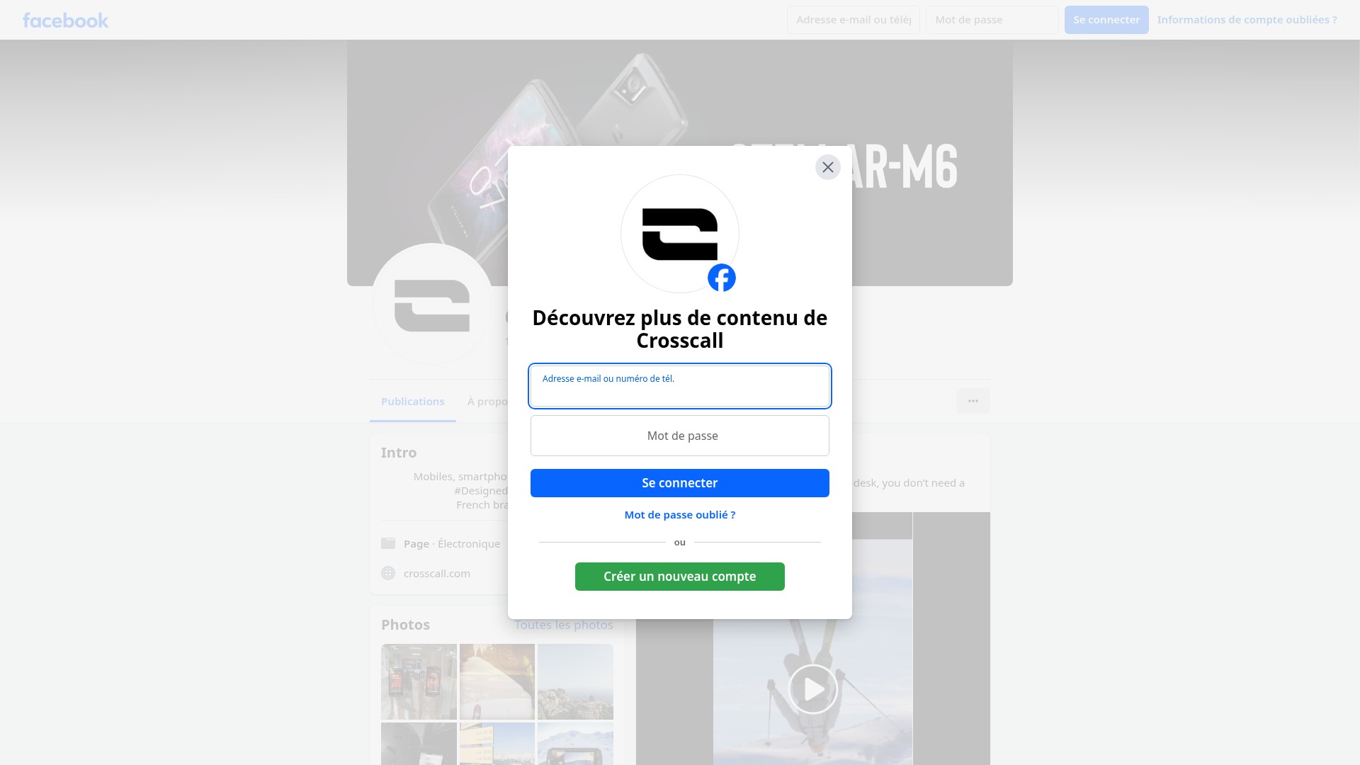 Screenshot of crosscall.com