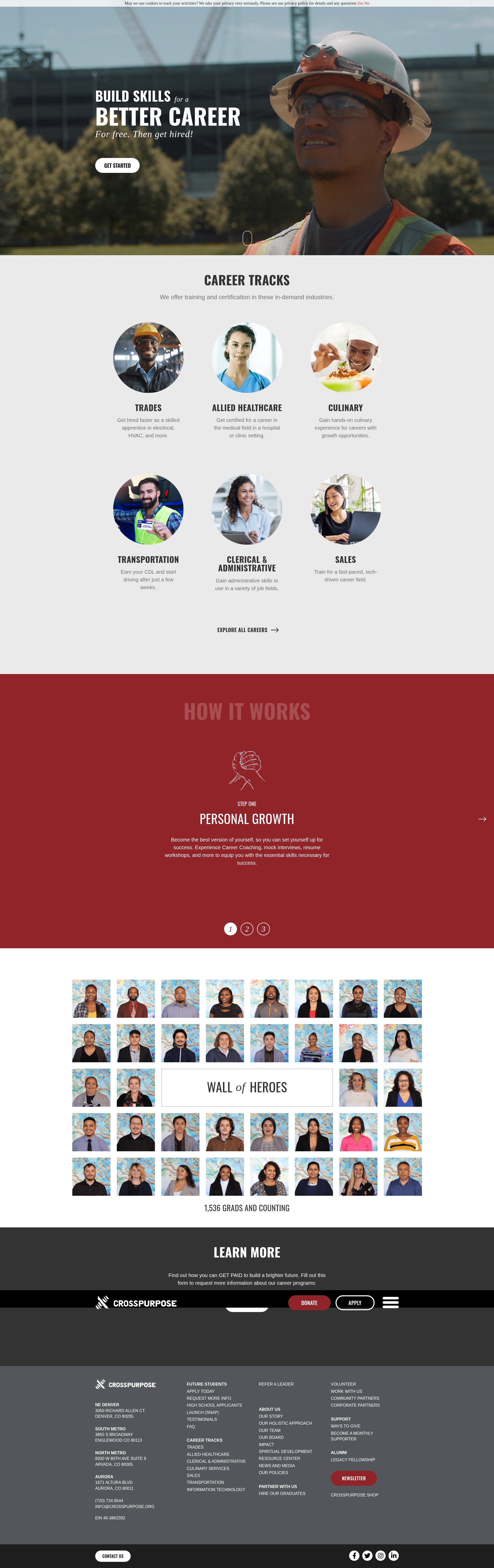 Screenshot of crosspurpose.org