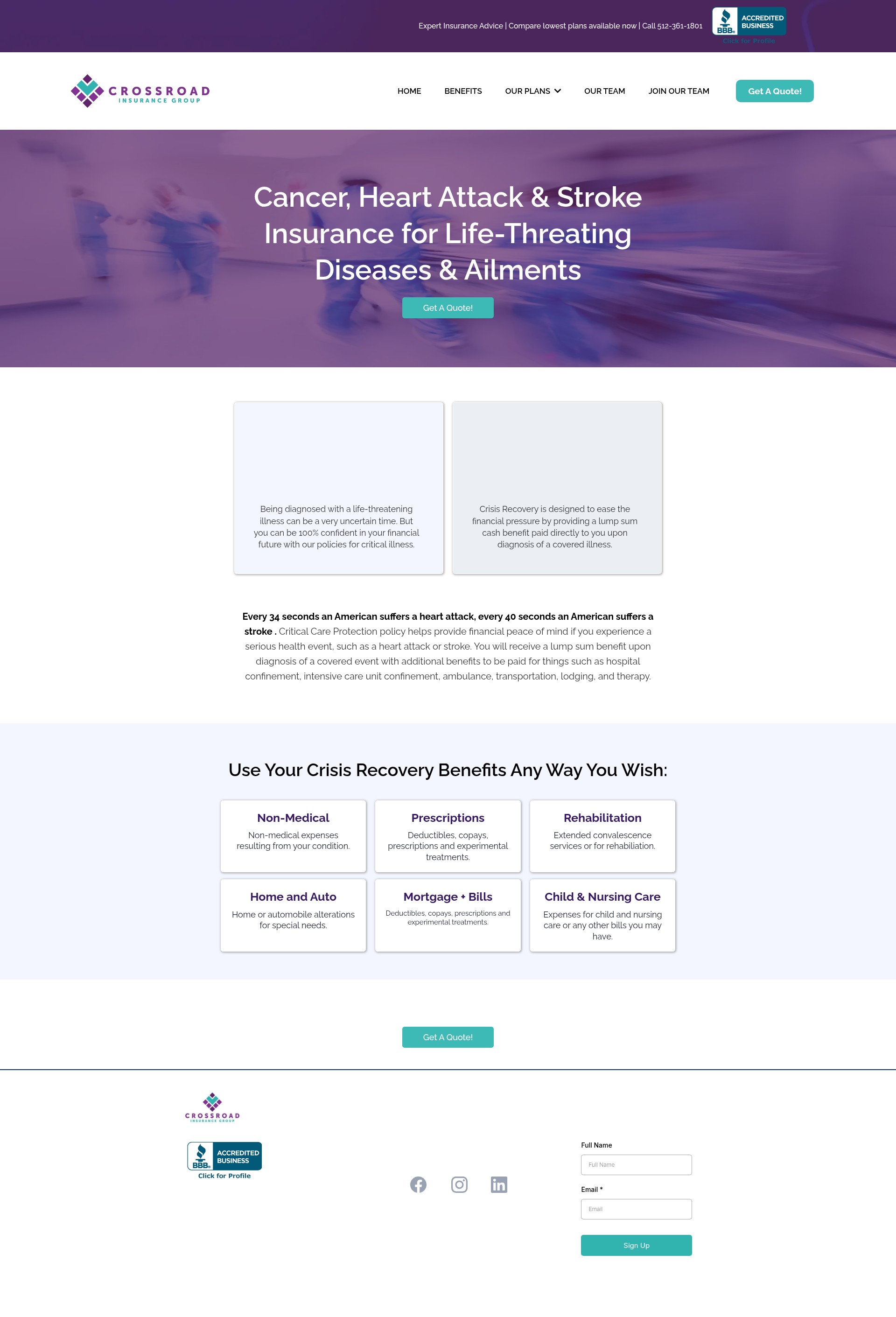 Screenshot of crossroadinsurancegroup.com