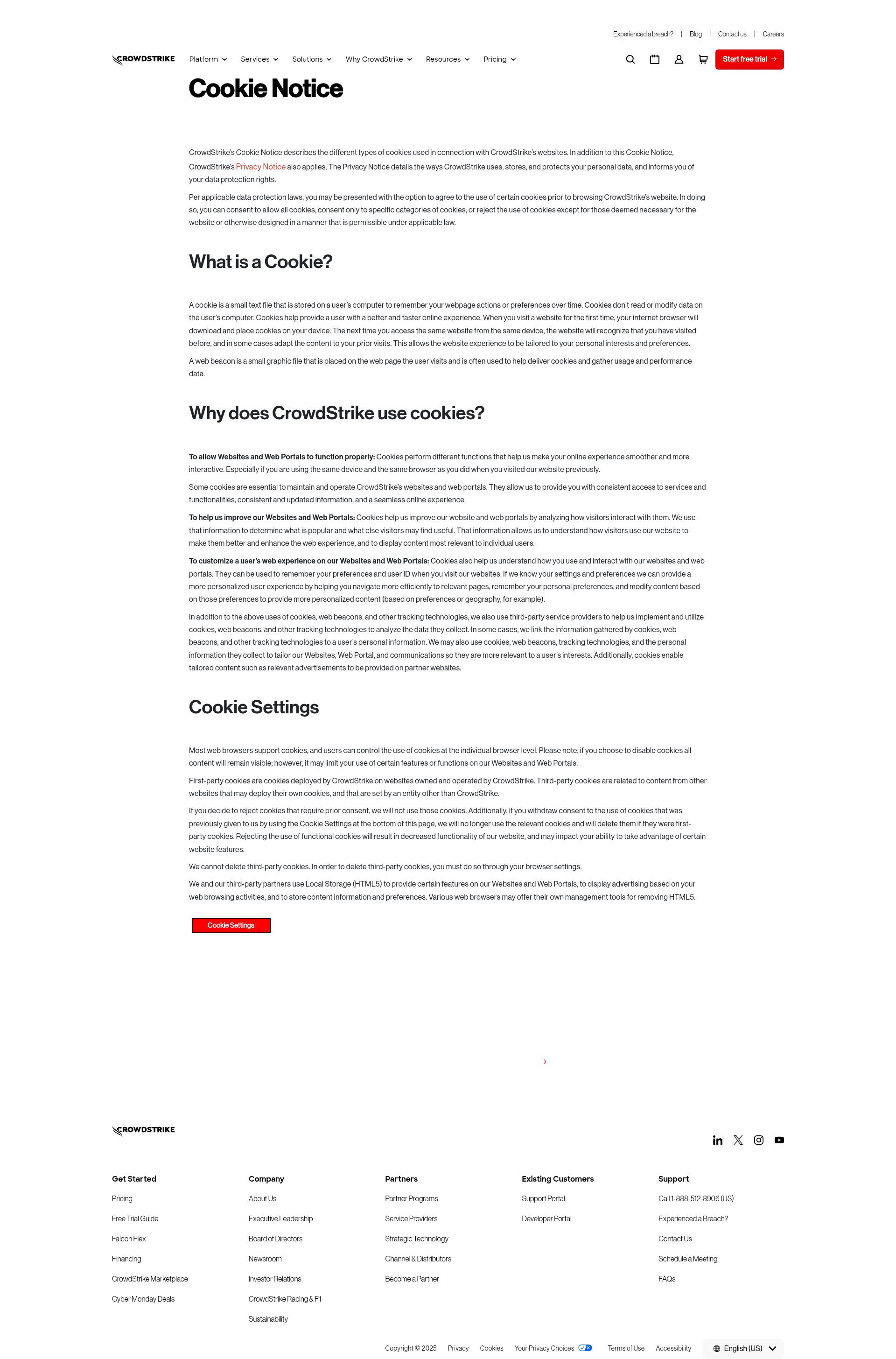 Screenshot of crowdstrike.com