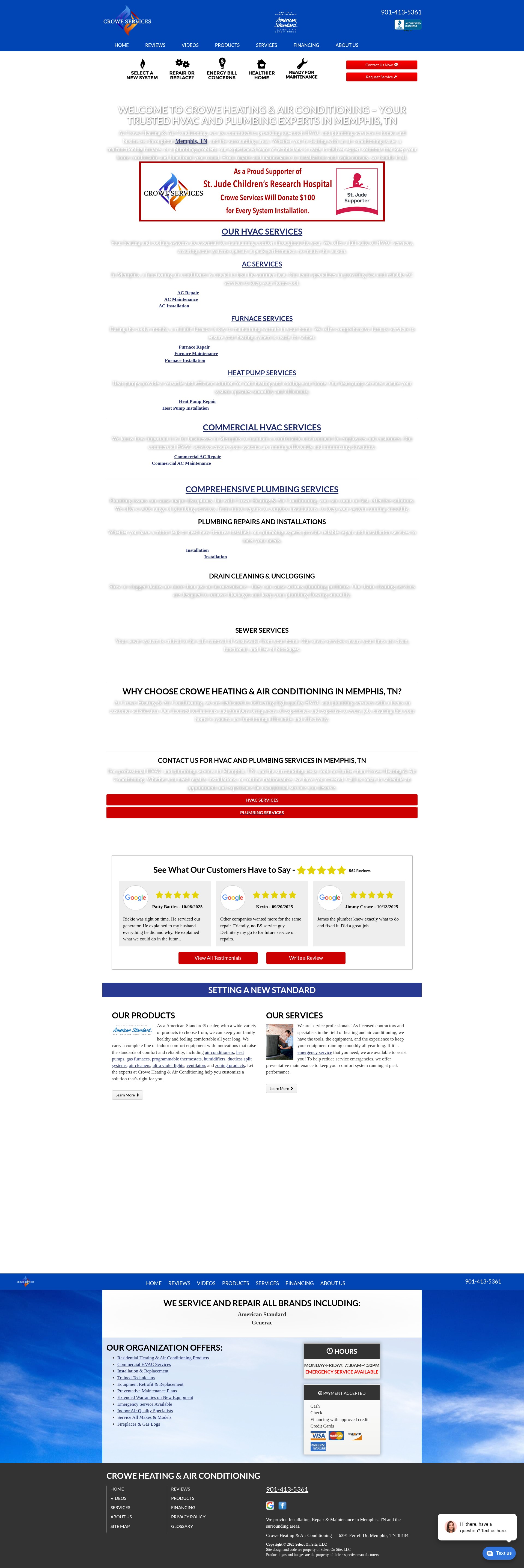 Screenshot of crowehvac.com
