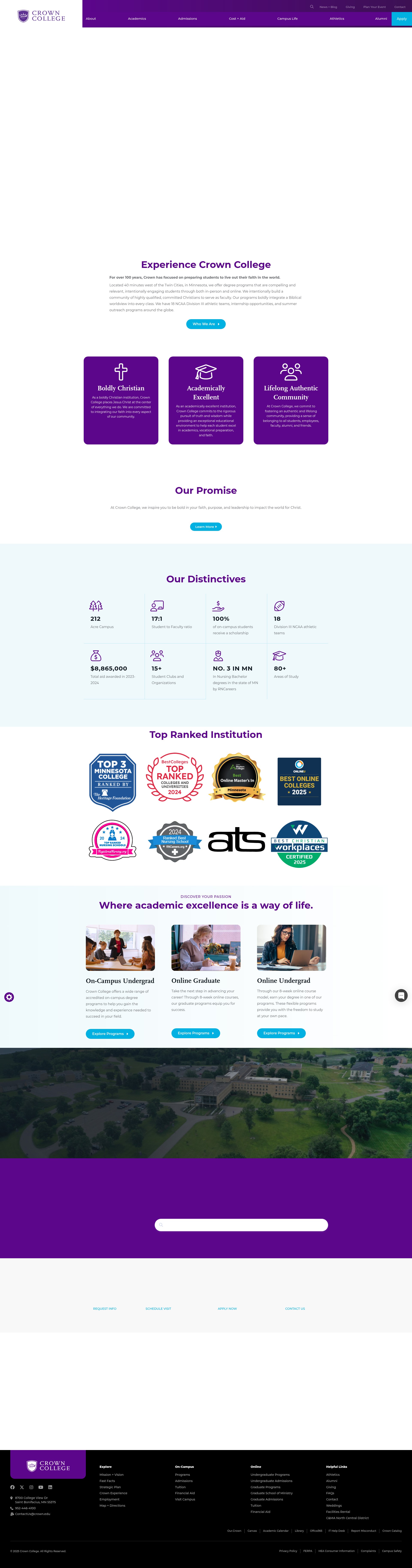 Screenshot of crown.edu