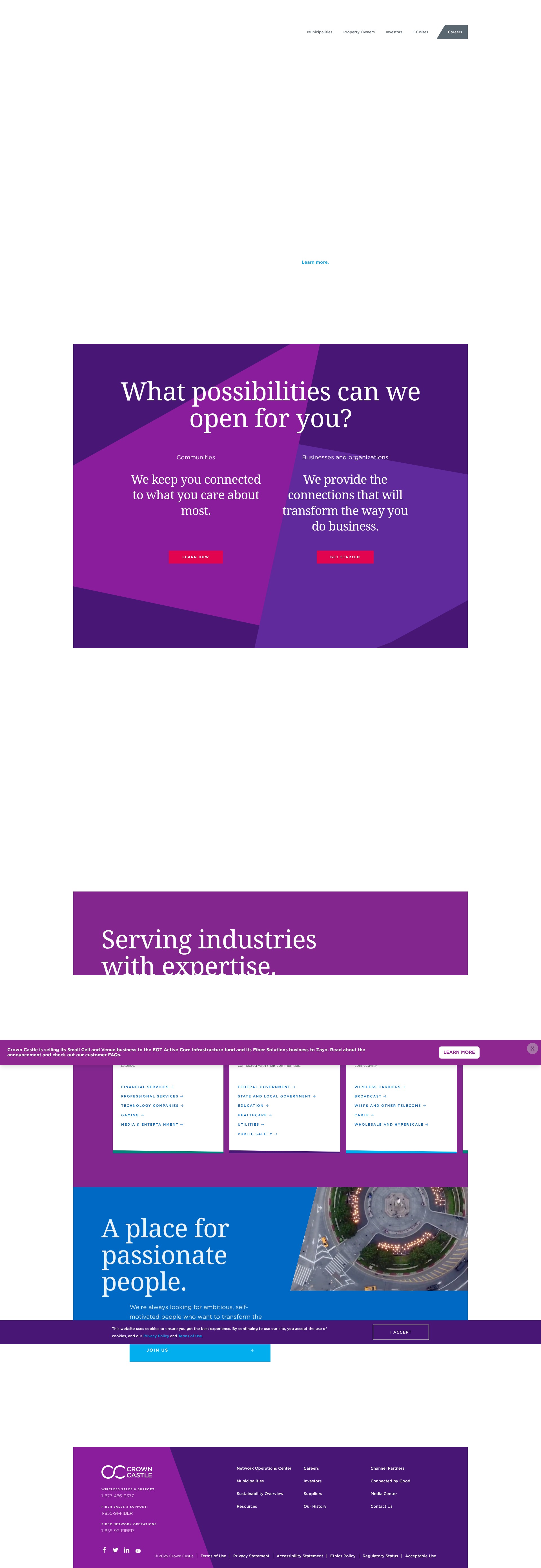 Screenshot of crowncastle.com