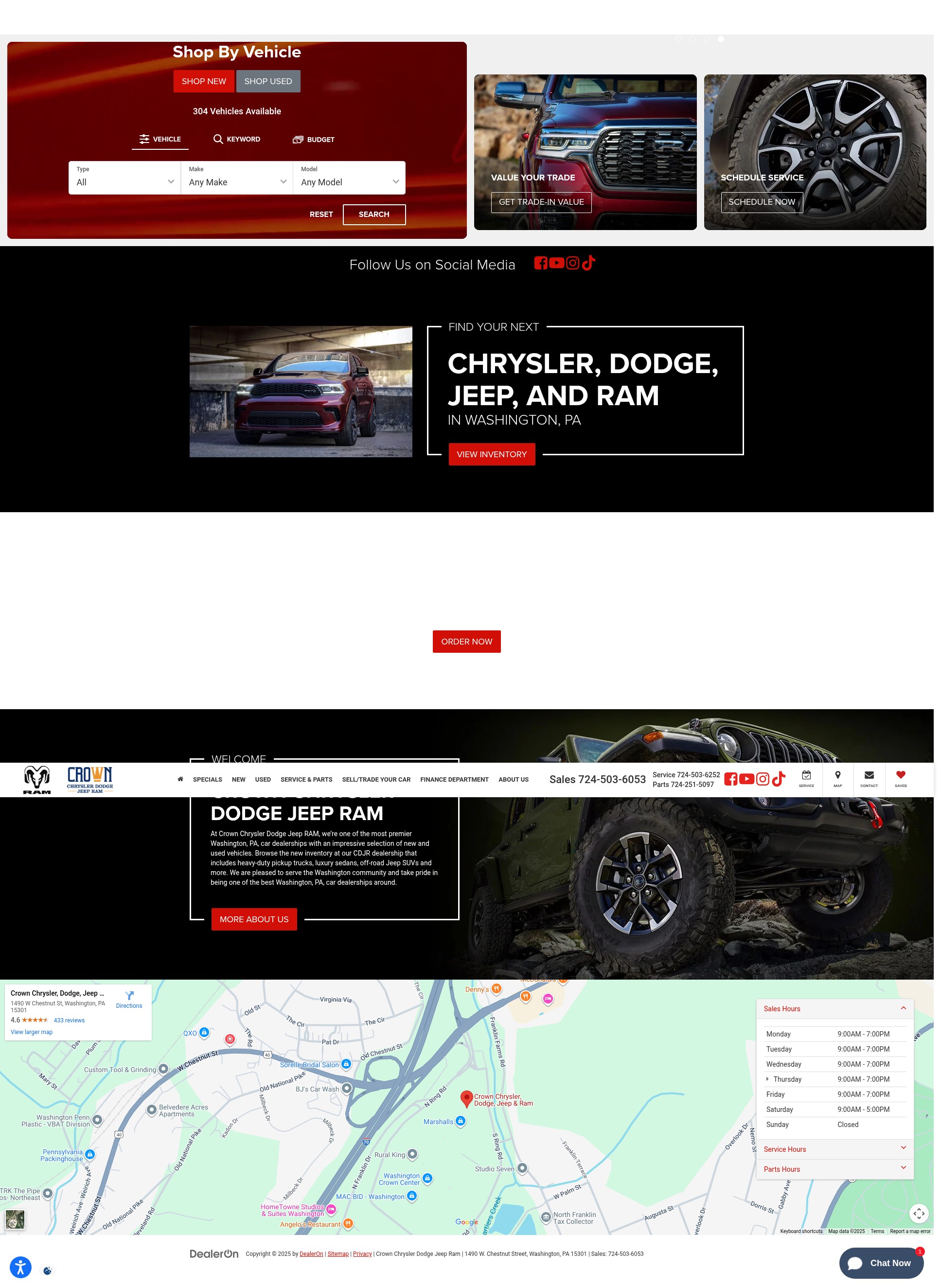 Screenshot of crowncdjrpa.com