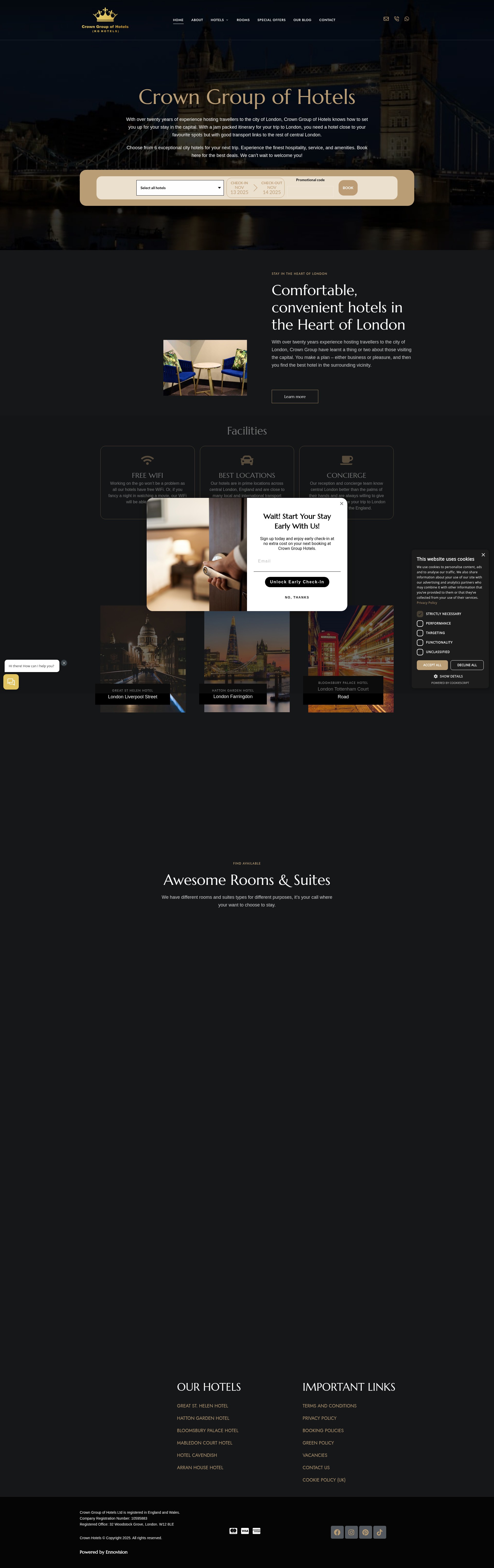 Screenshot of crowngroupofhotels.com