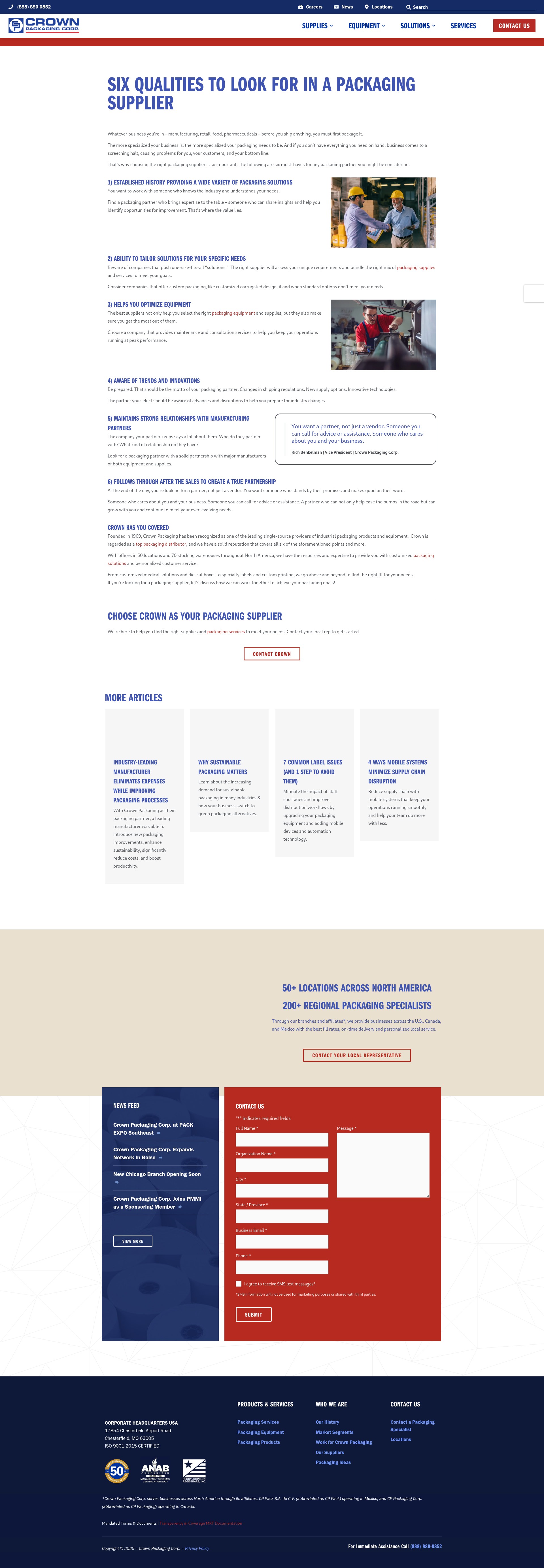 Screenshot of crownpack.com